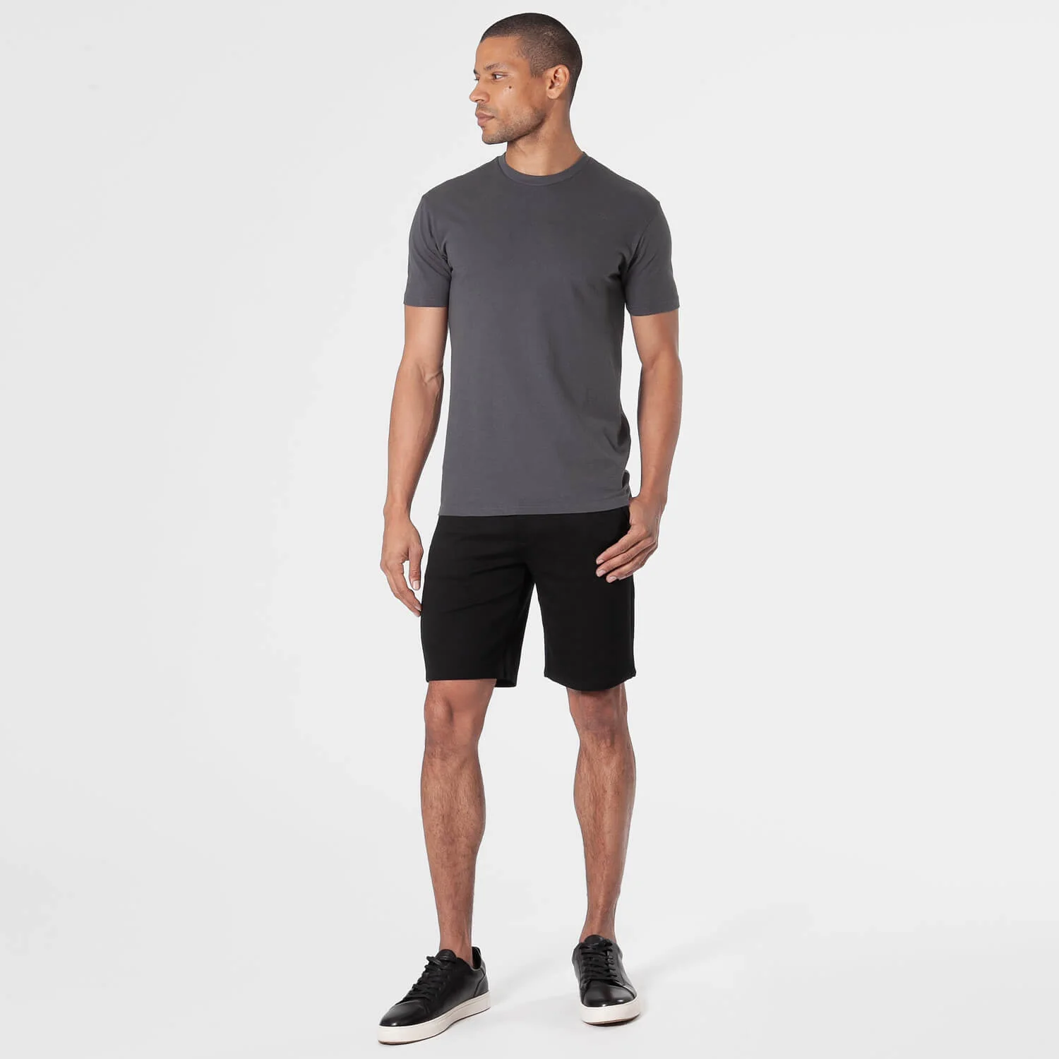 9" Black Comfort Knit Chino Shorts - Image 4