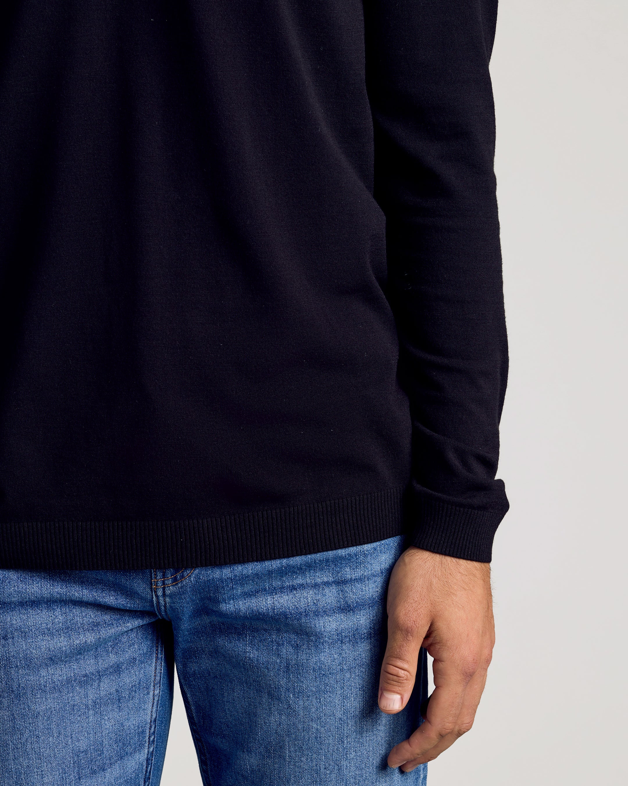 Black Dressy Crew Neck Sweater - Image 5