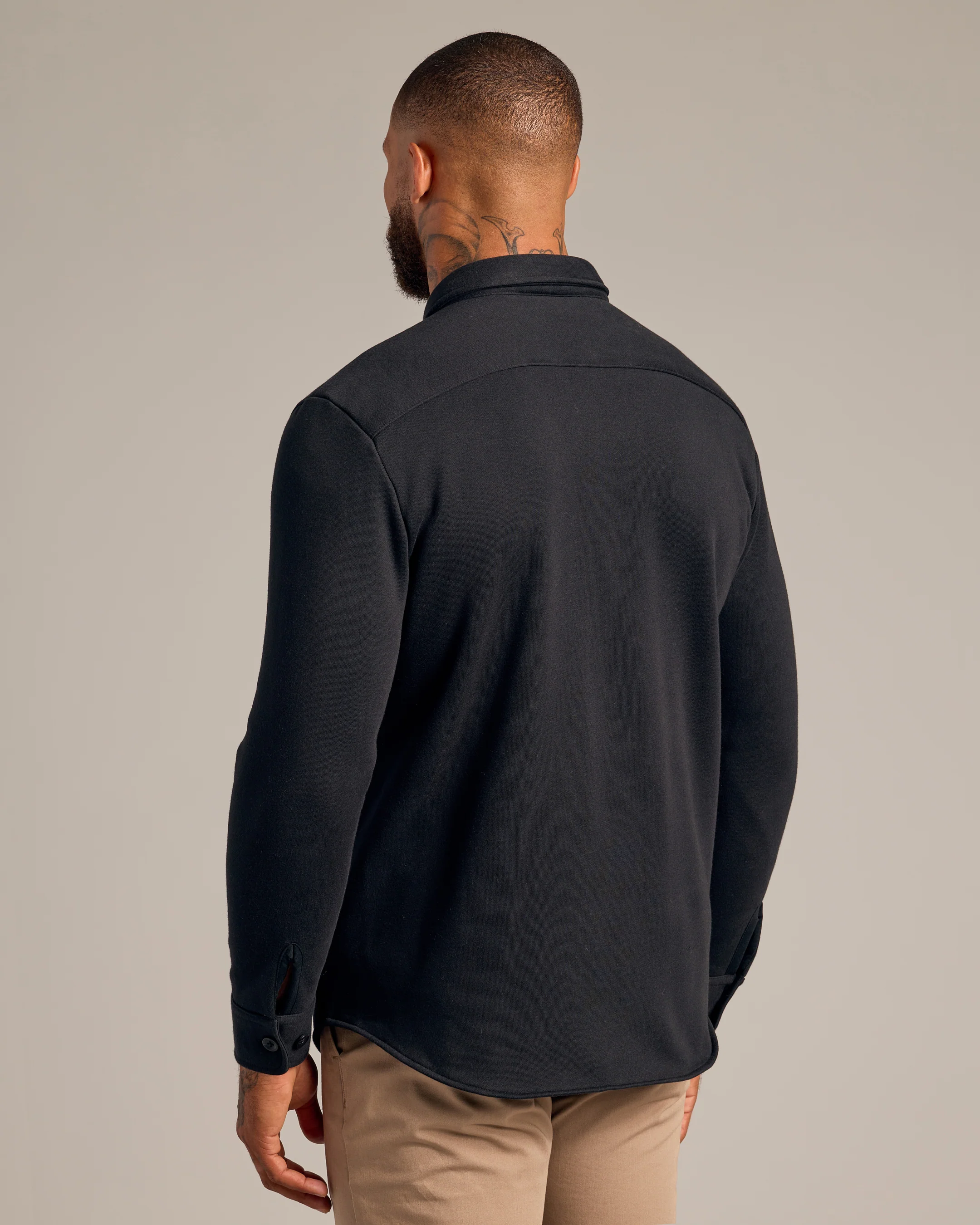 Black Fleece Shirt Jacket - Image 3