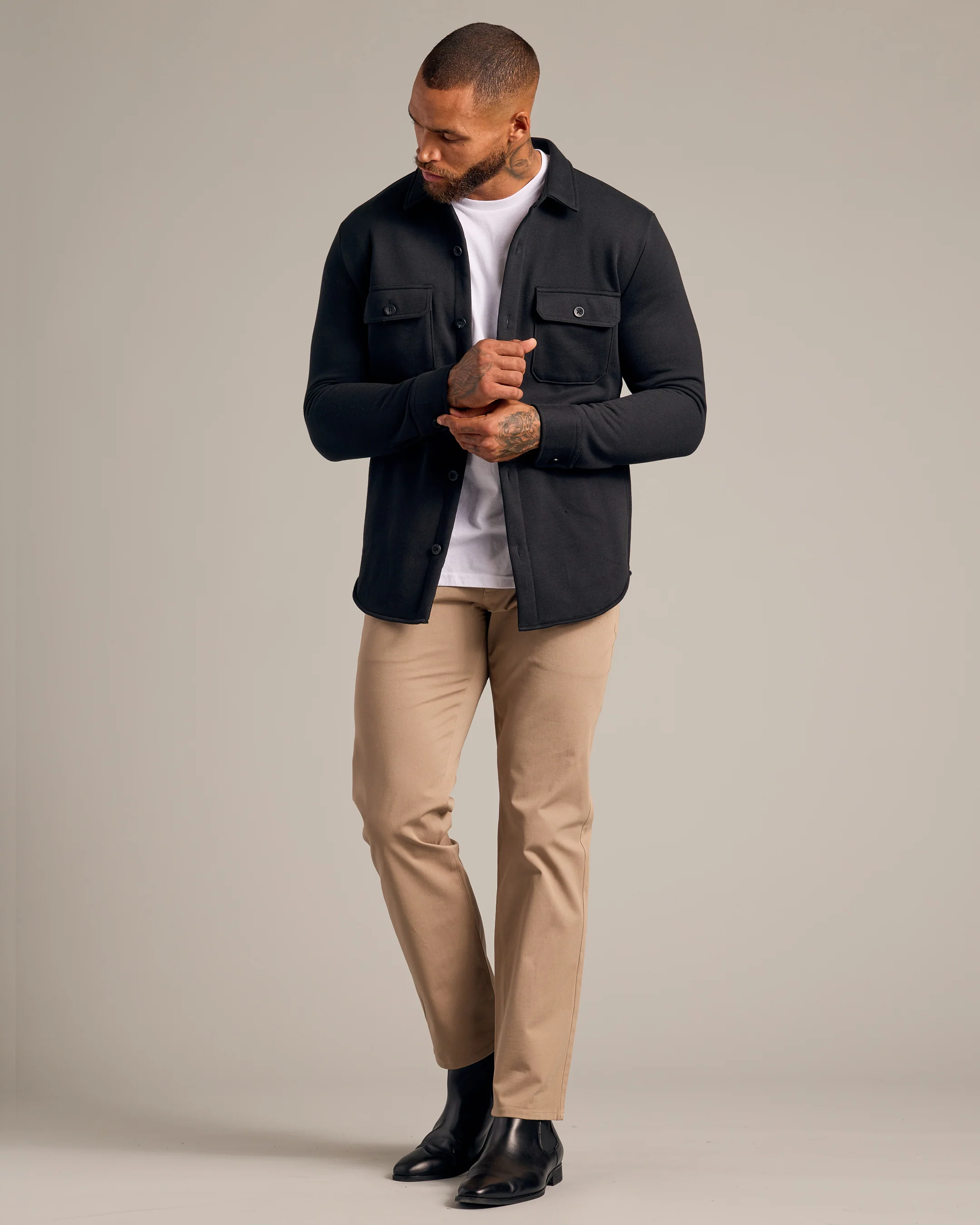 Black Fleece Shirt Jacket - Image 7