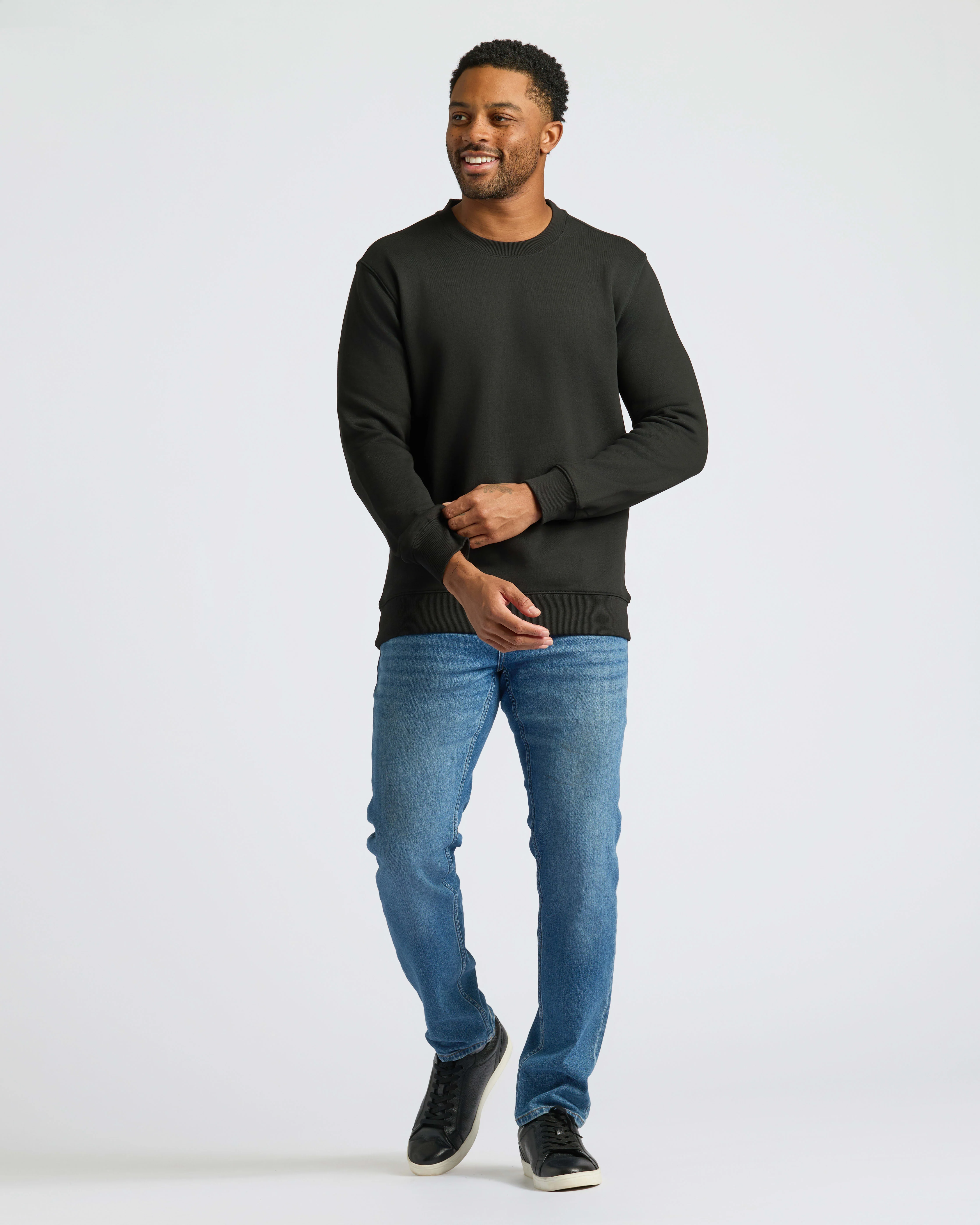 Black Fleece French Terry Pullover Crew Neck - Image 3