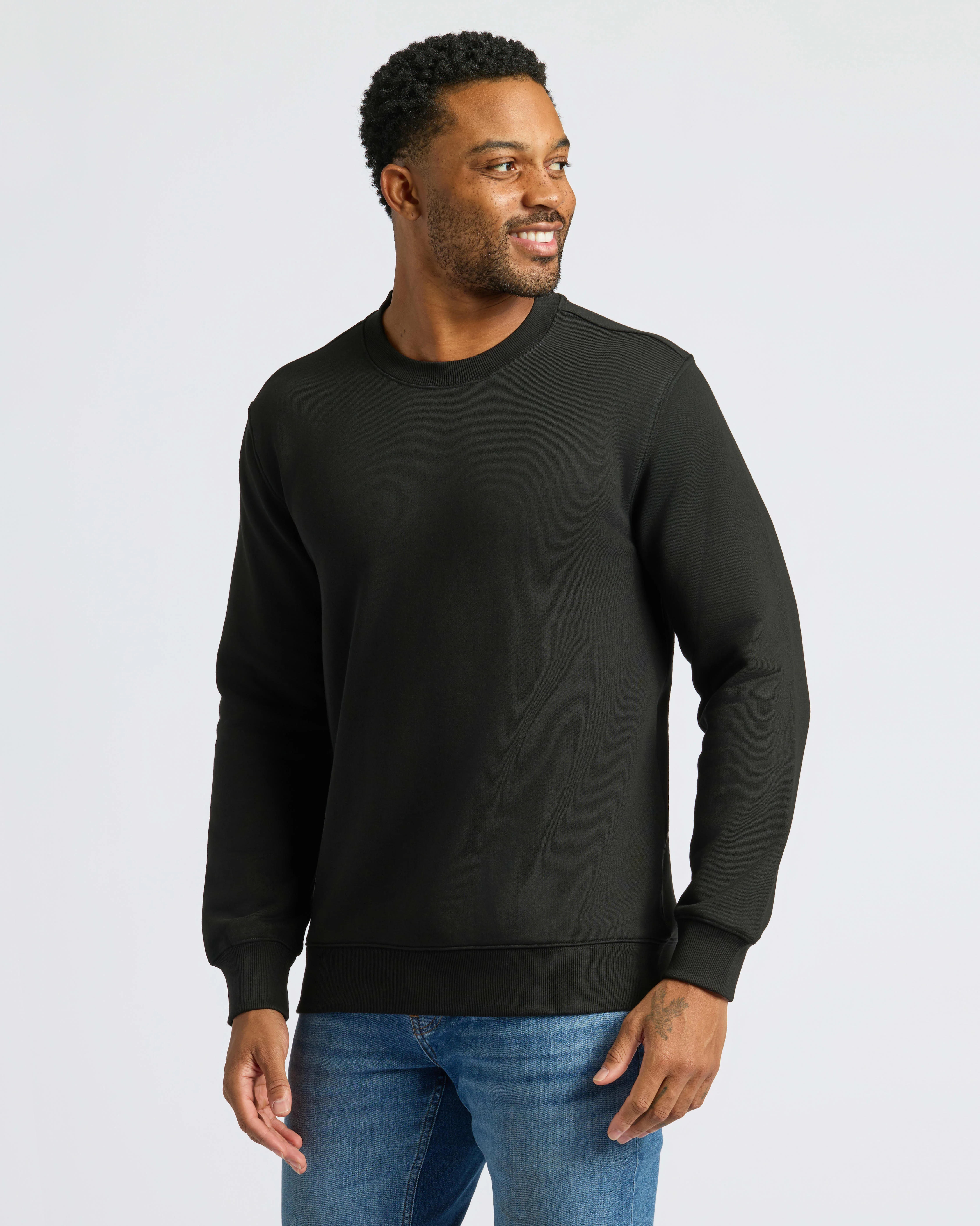 Black Fleece French Terry Pullover Crew Neck - Image 4