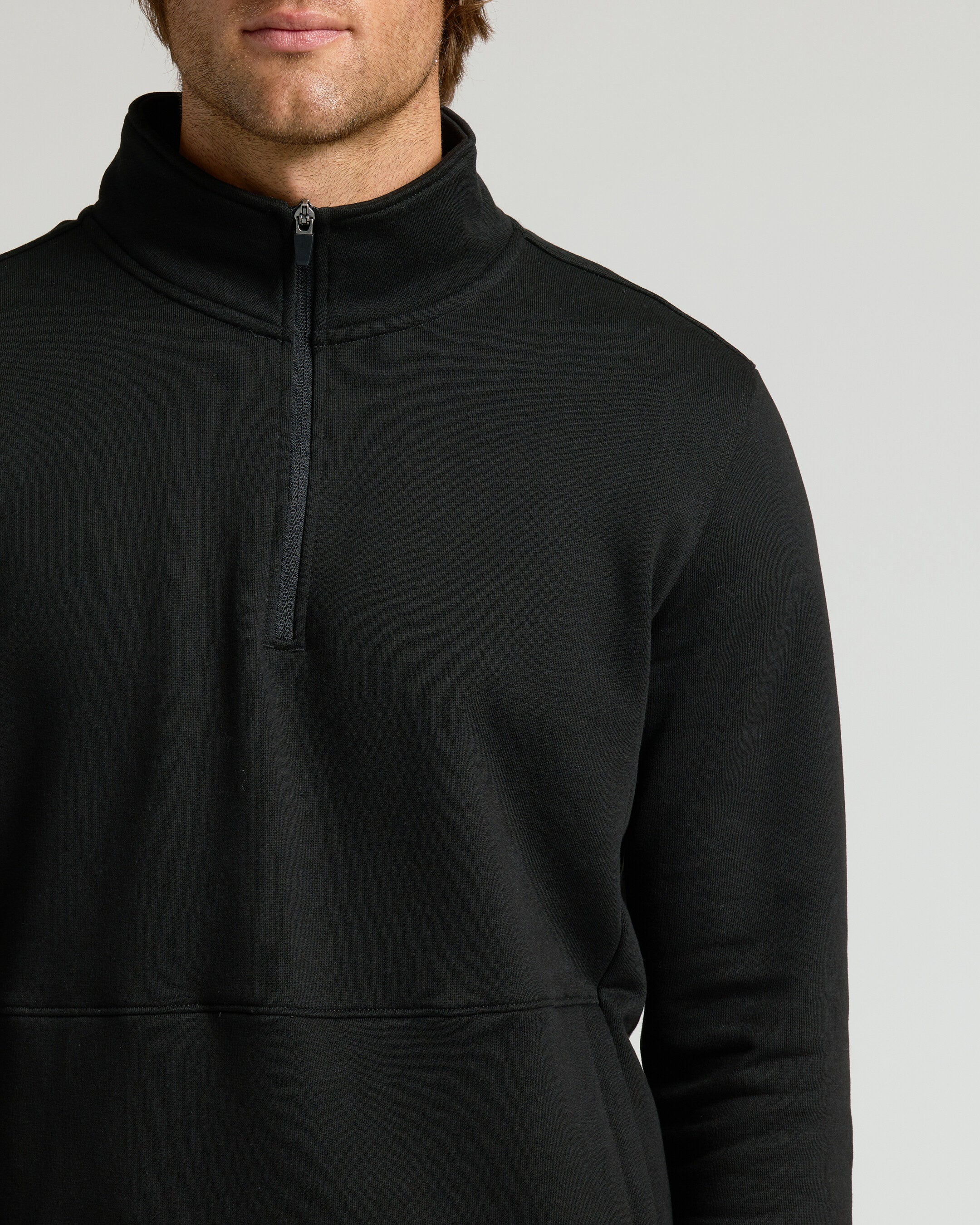Black Quarter Zip Fleece Sweatshirt - Image 4