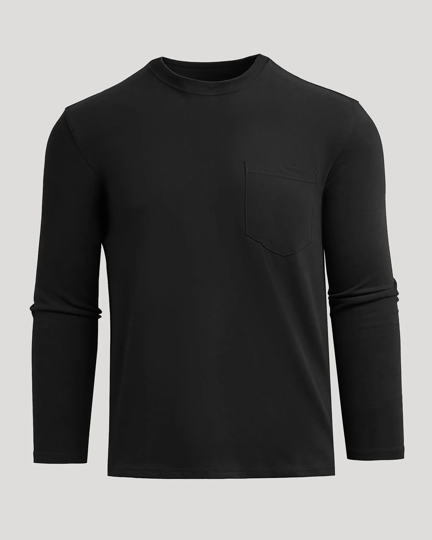Black Heavyweight Long Sleeve Pocket Crew - Image 2