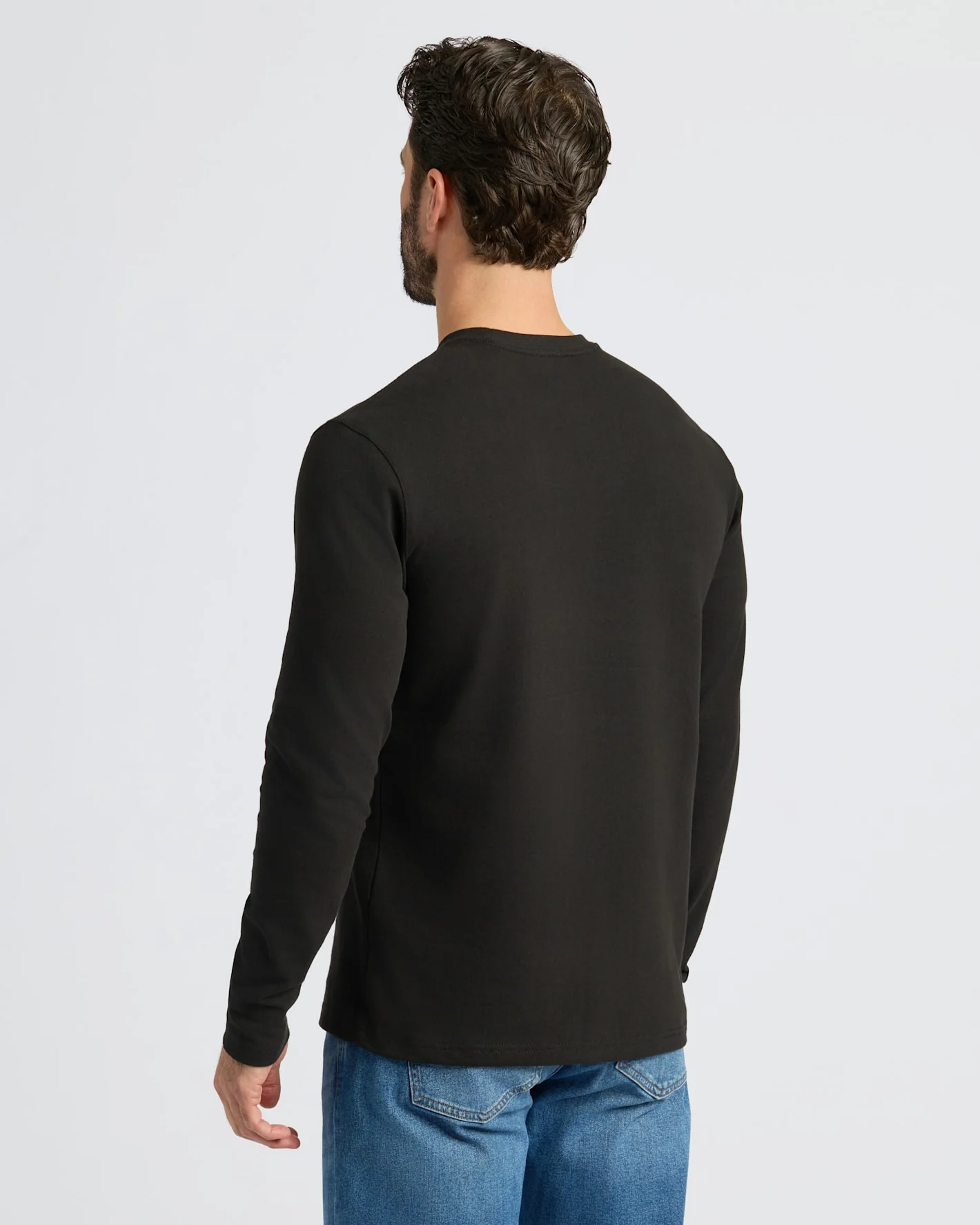 Black Heavyweight Long Sleeve Pocket Crew - Image 4