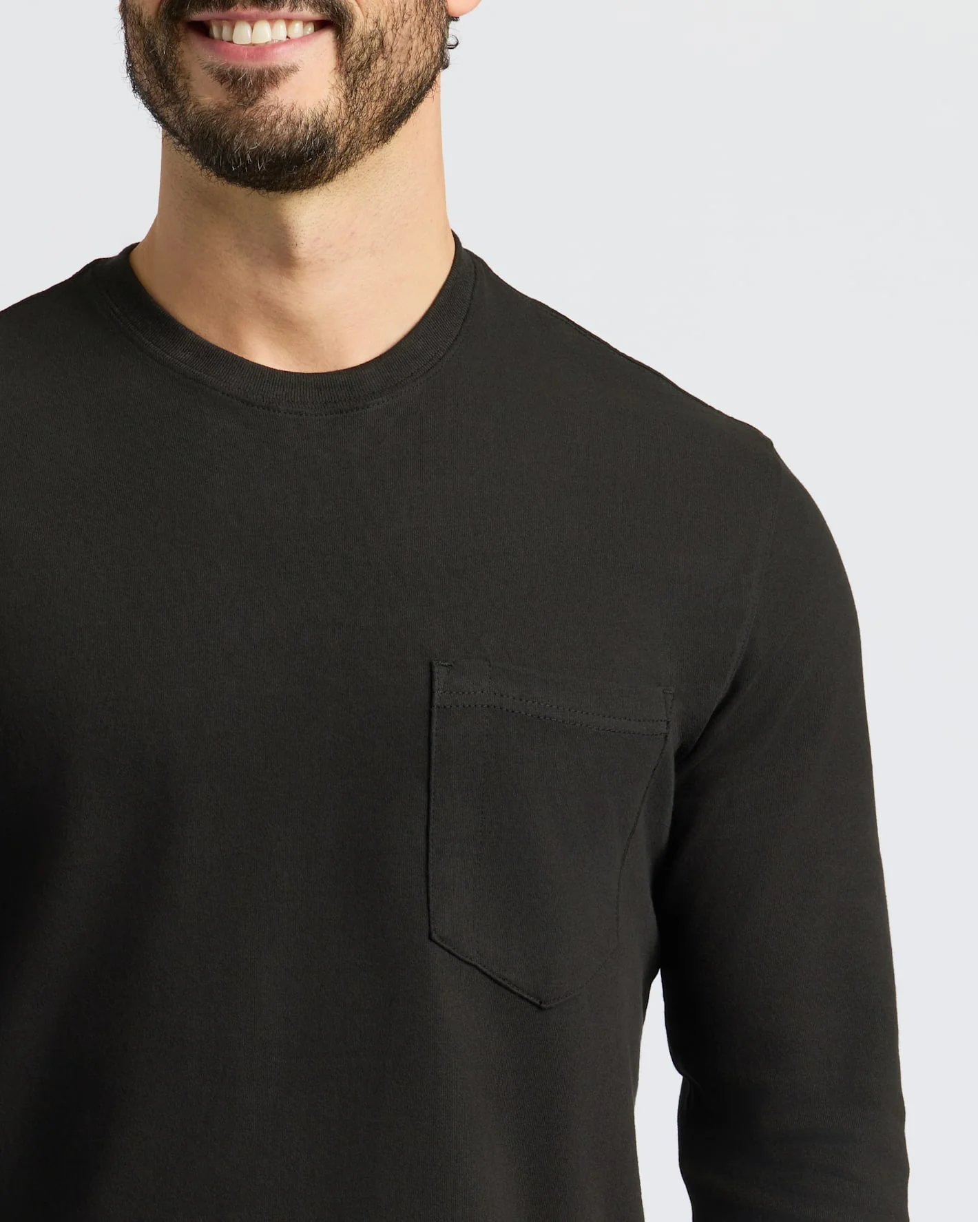 Black & Navy Heavyweight Long Sleeve Pocket Crew 2-PacK - Image 6