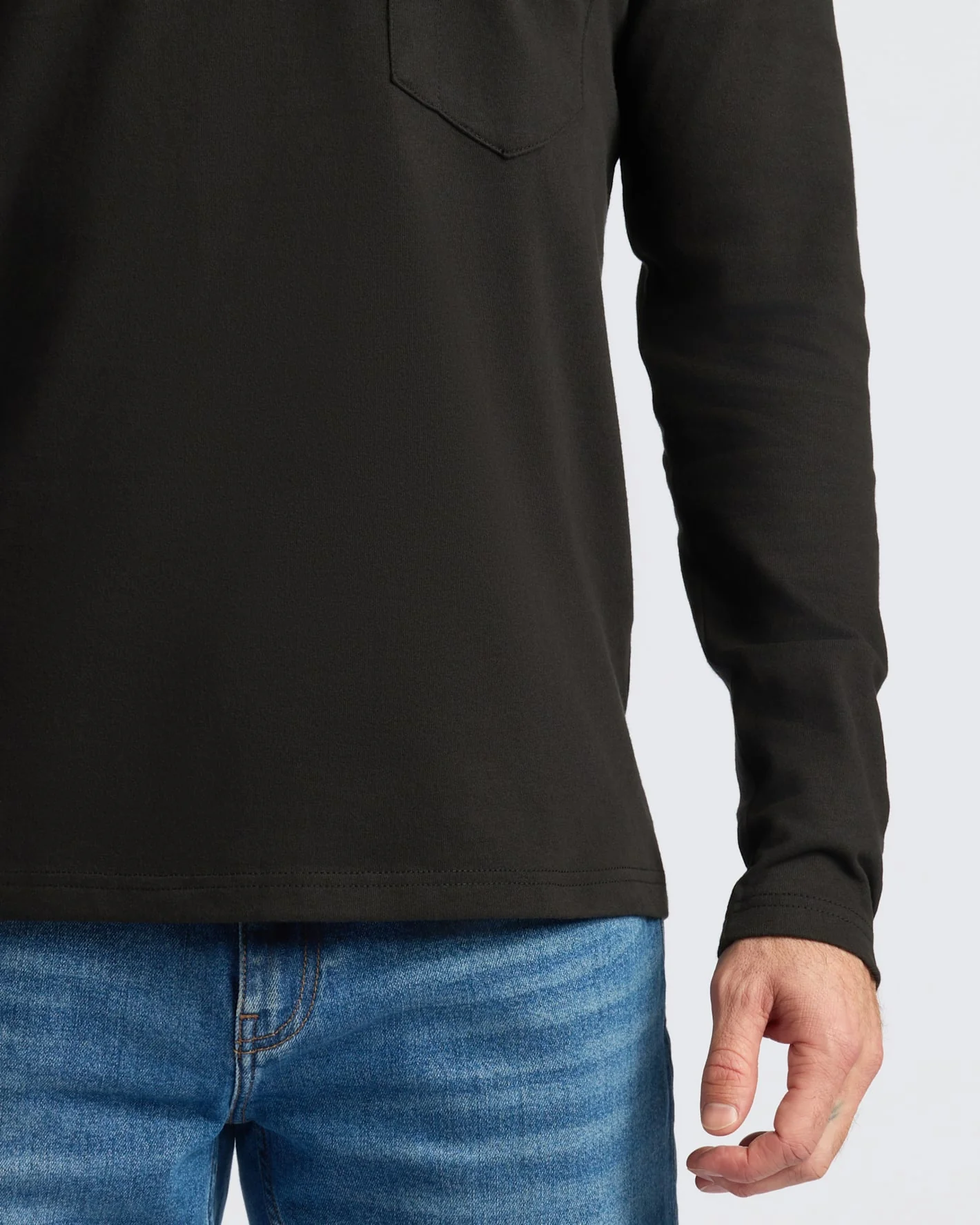 Black & Navy Heavyweight Long Sleeve Pocket Crew 2-PacK - Image 7