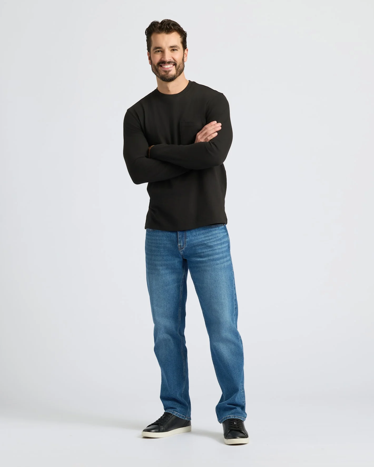 Black Heavyweight Long Sleeve Pocket Crew - Image 7
