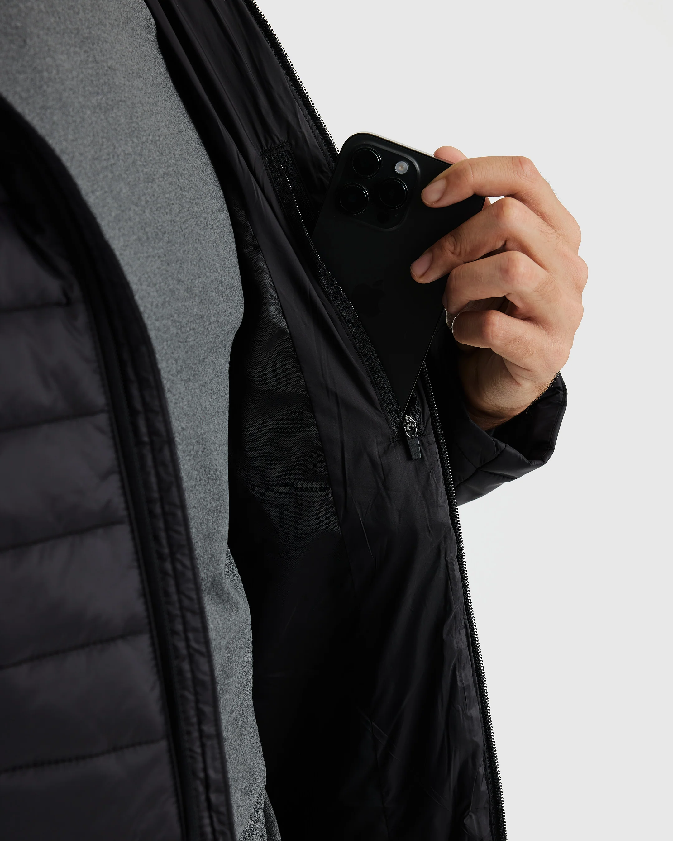 Black Hooded Puffer Jacket - Image 5
