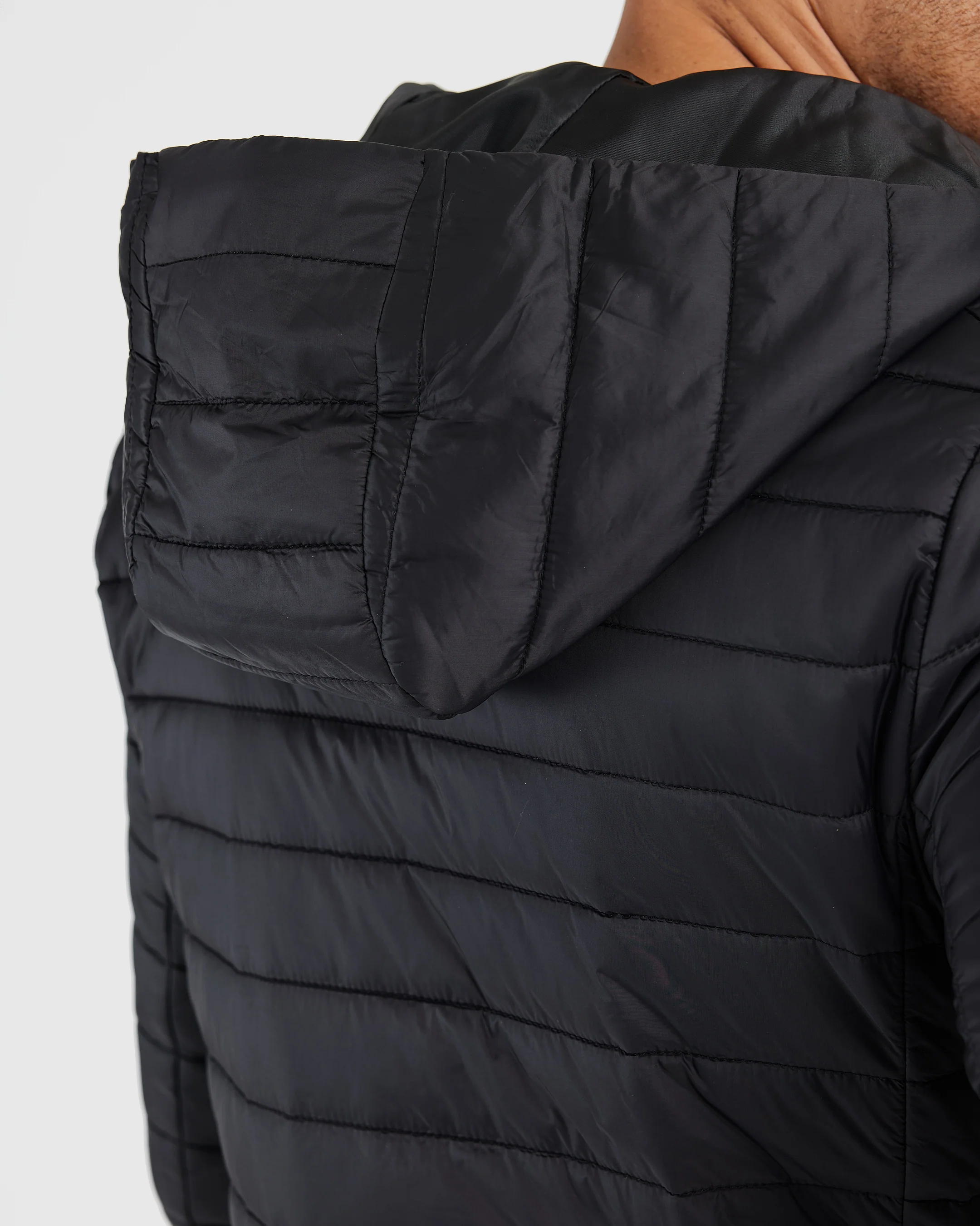 Black Hooded Puffer Jacket - Image 7