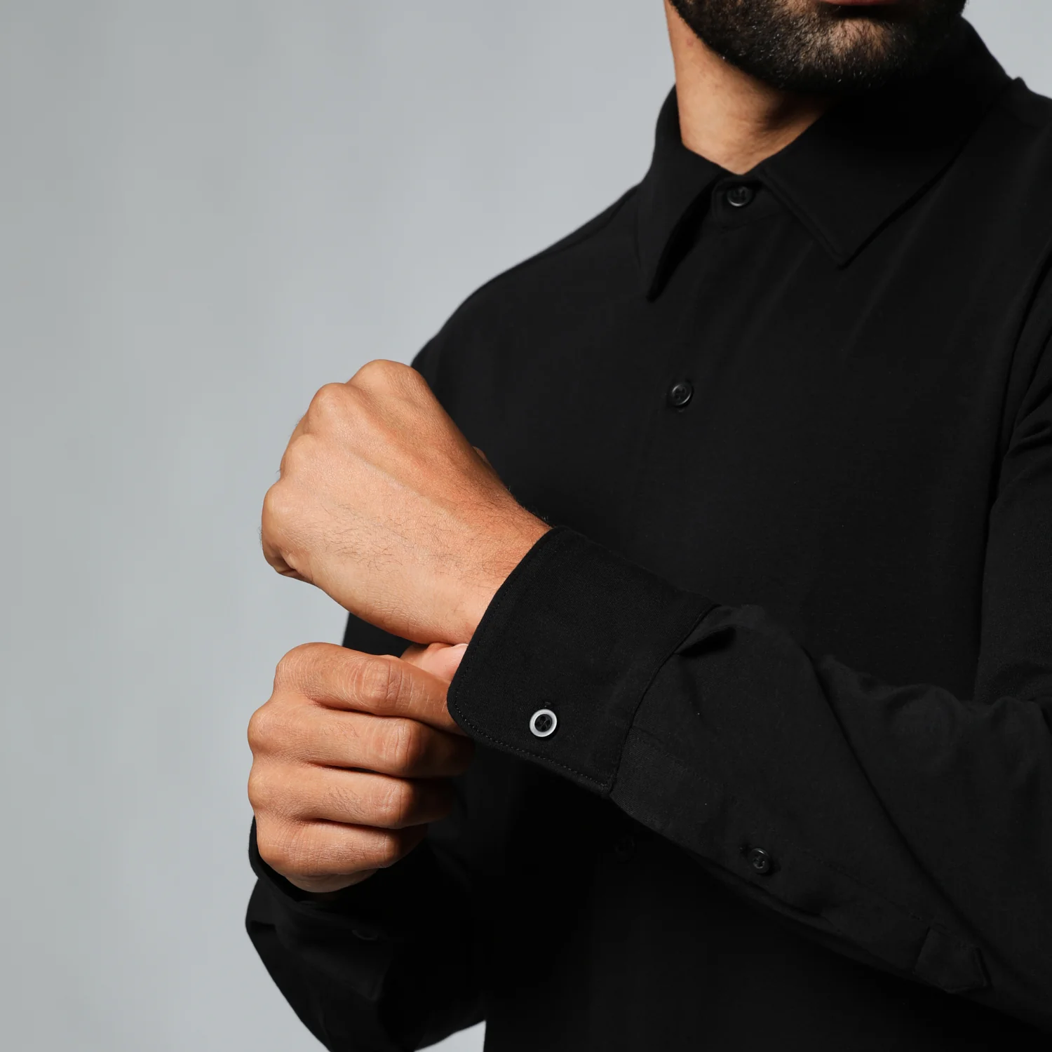 Black Long Sleeve Knit Shirt - Image 3