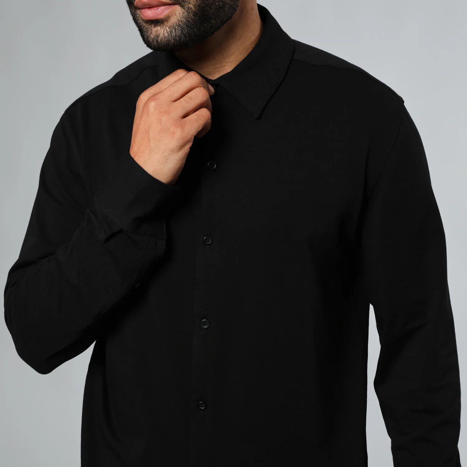 Black Long Sleeve Knit Shirt - Image 5
