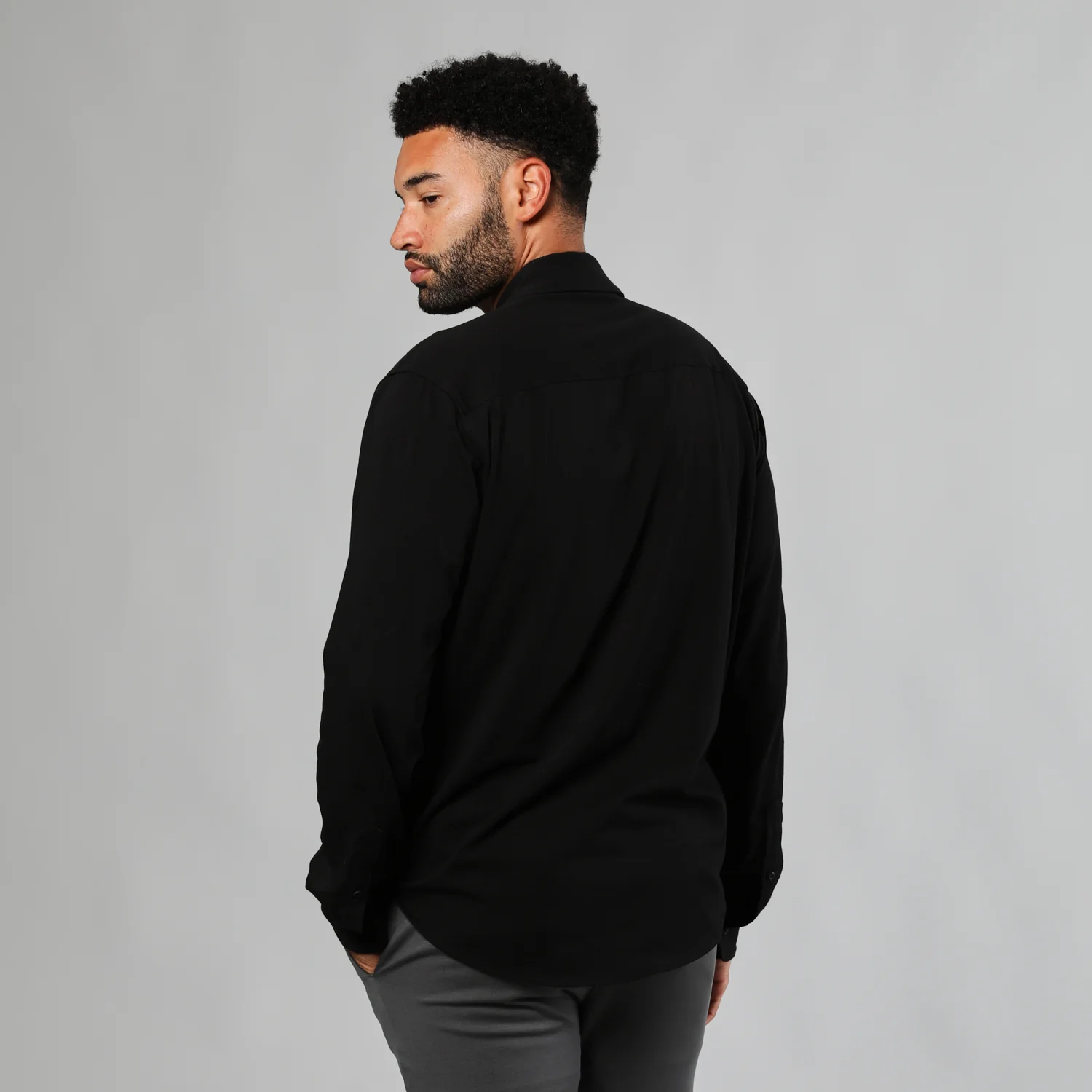 Black Long Sleeve Knit Shirt - Image 6