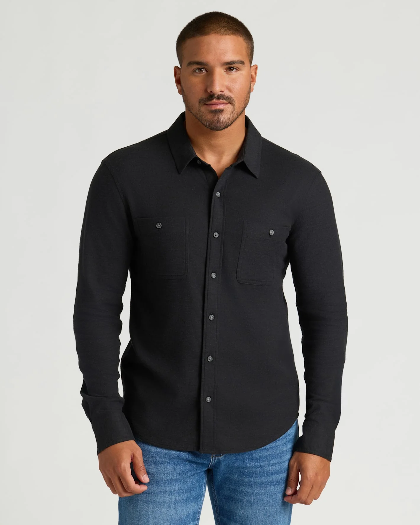 Black Long Sleeve Flannel Shirt