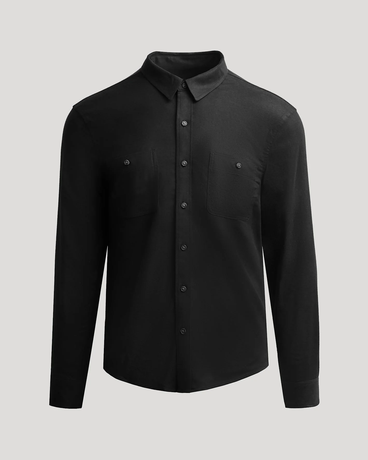 Black Long Sleeve Flannel Shirt - Image 2