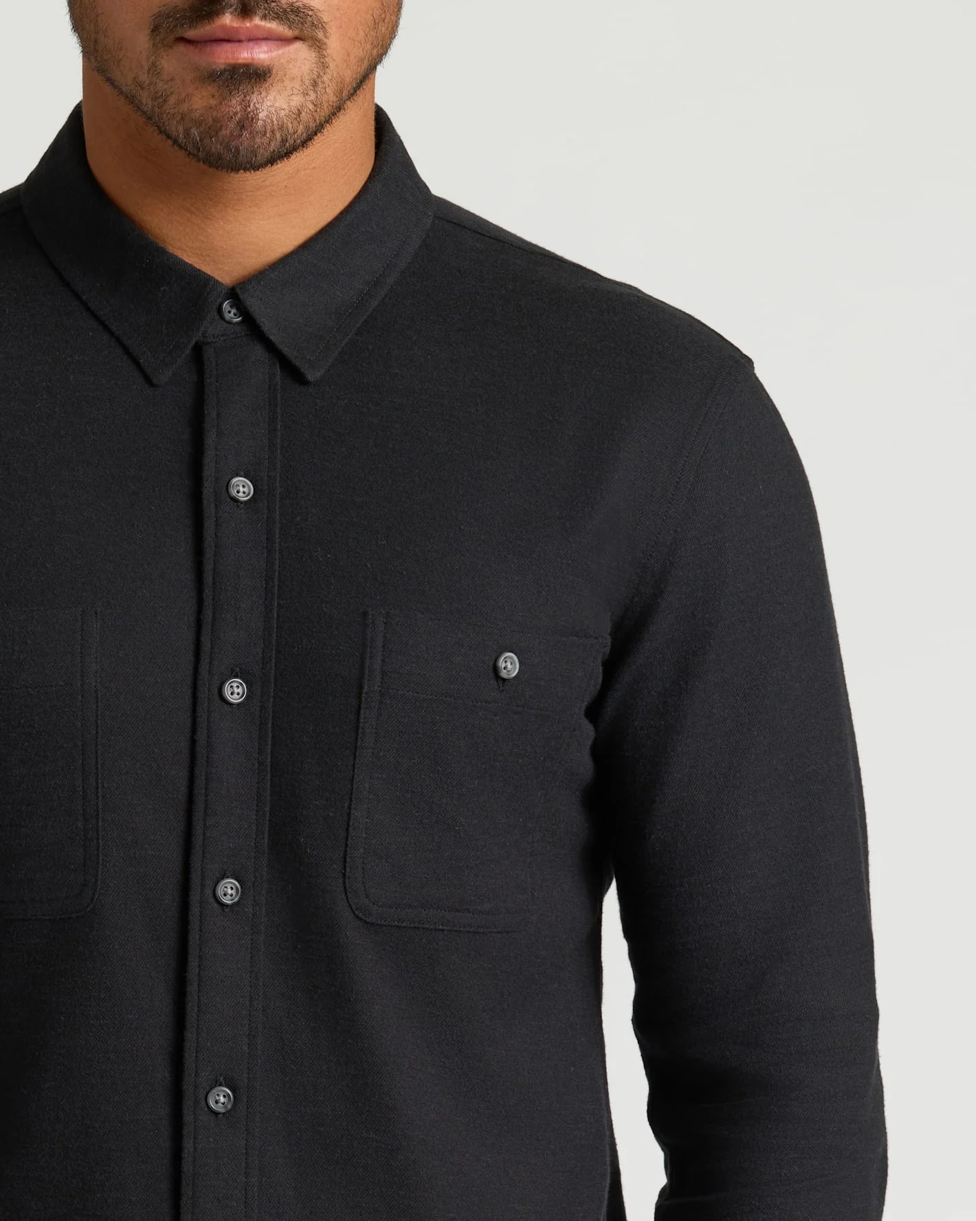 Black Long Sleeve Flannel Shirt - Image 5