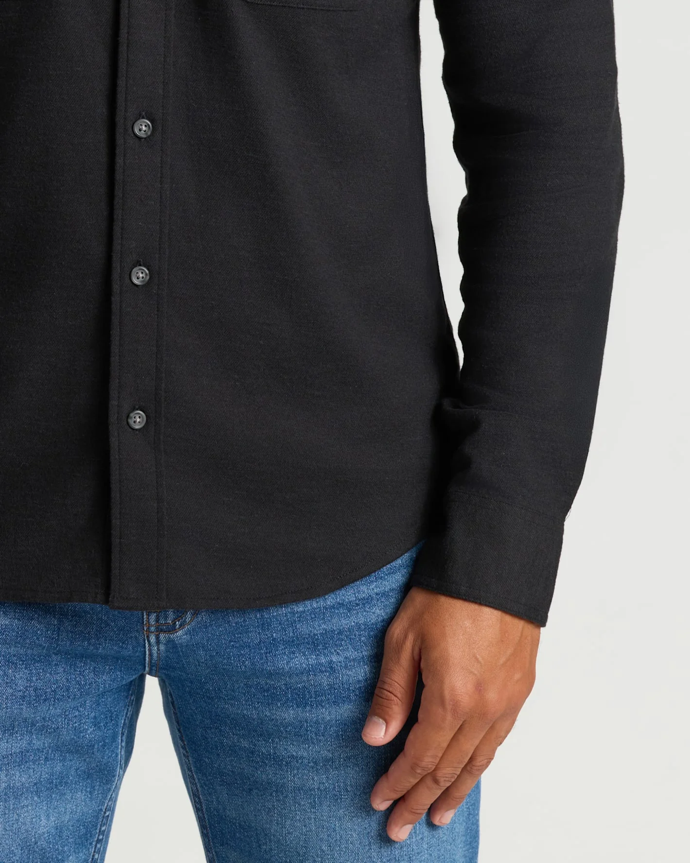 Black Long Sleeve Flannel Shirt - Image 6