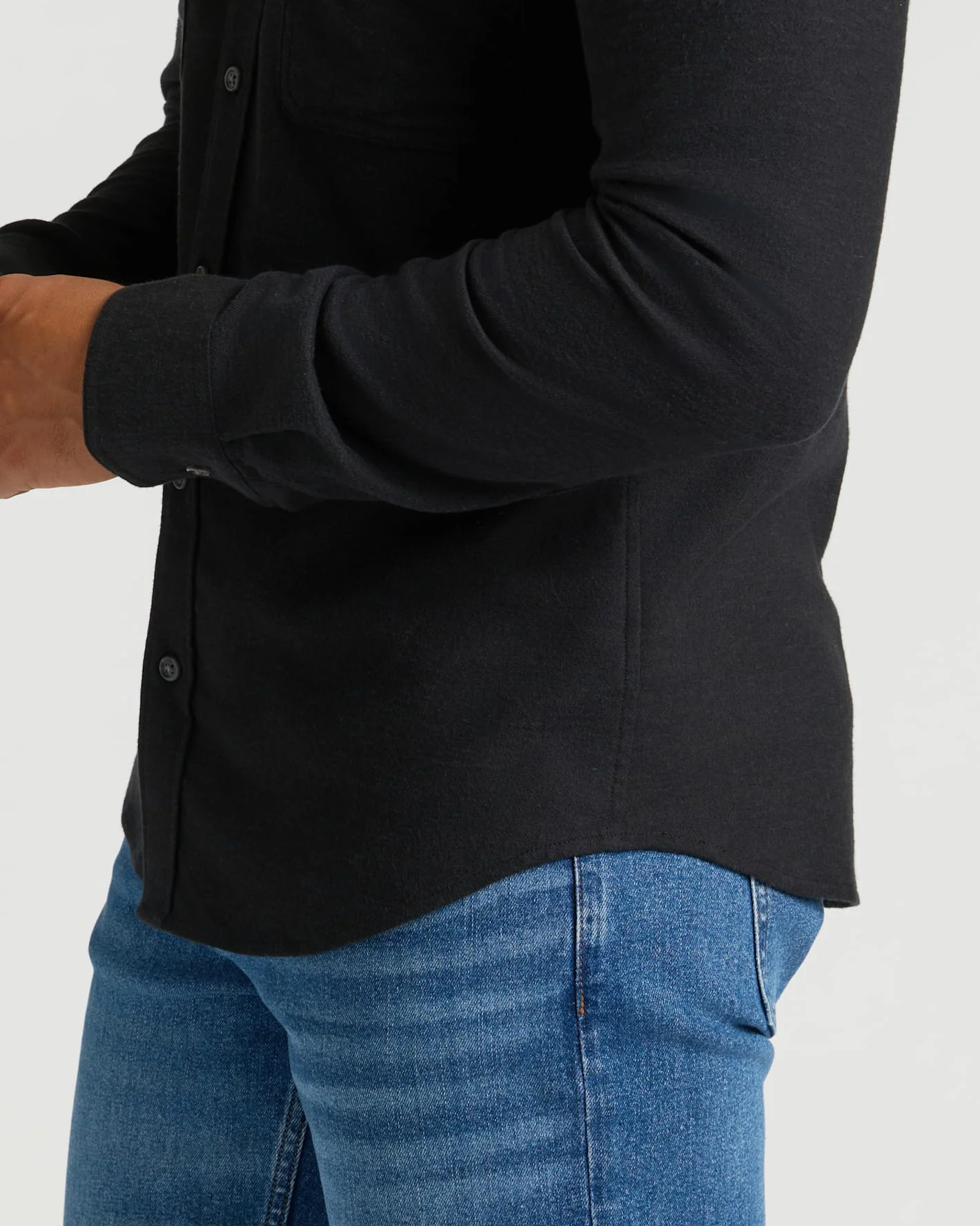 Black Long Sleeve Flannel Shirt - Image 7