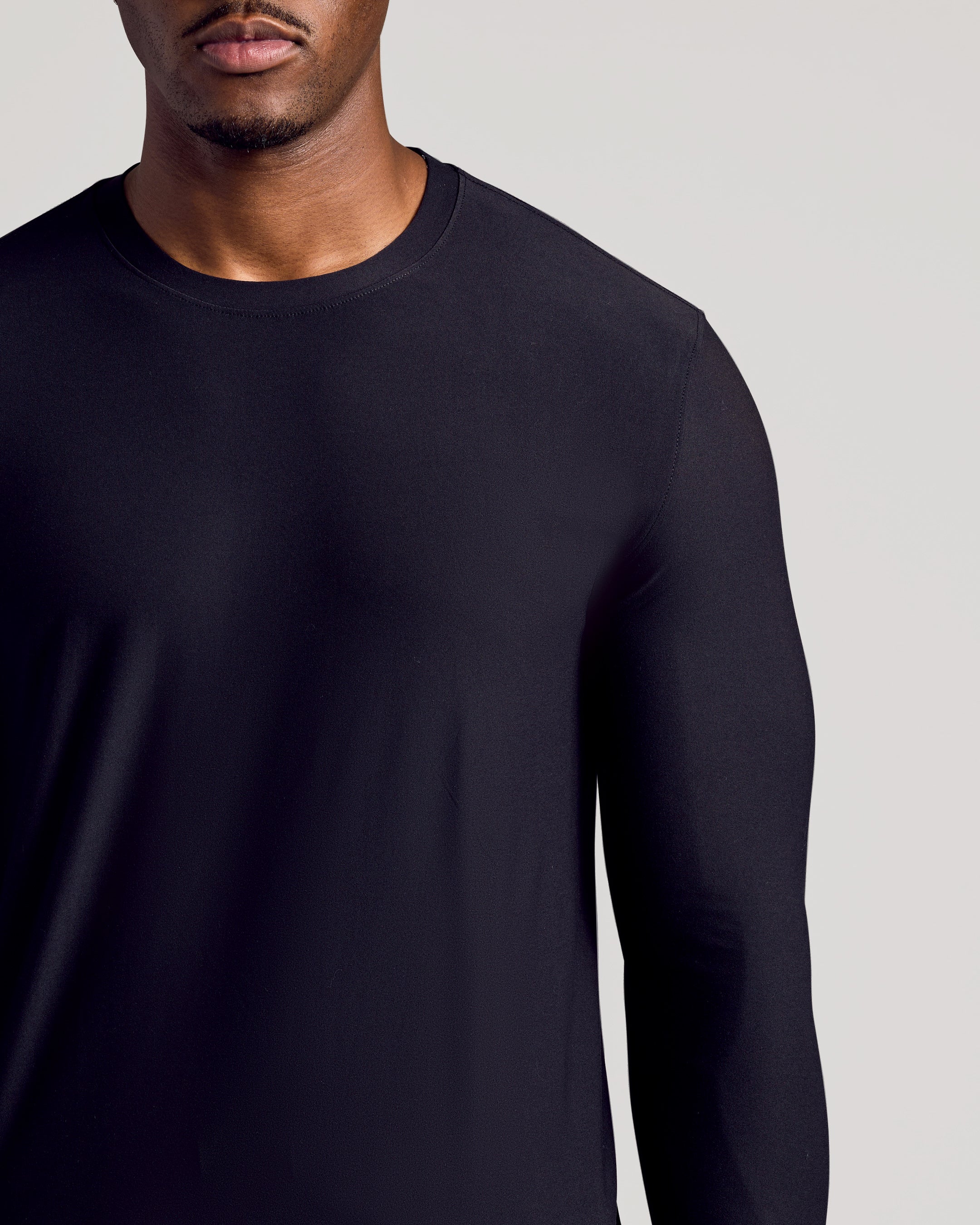 Black Long Sleeve Tall Active Crew - Image 3