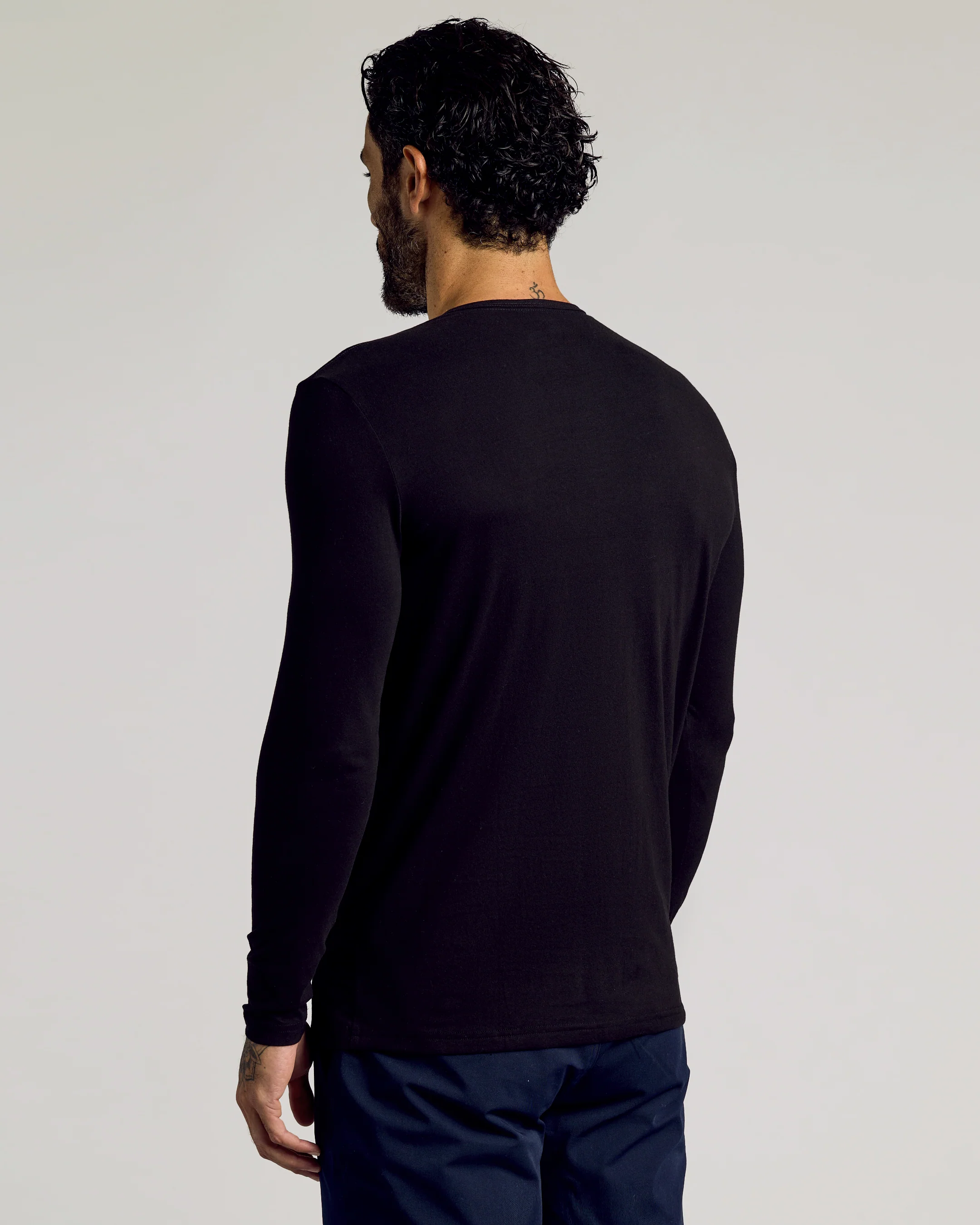 Black Tall Classic Long Sleeve Henley - Image 3