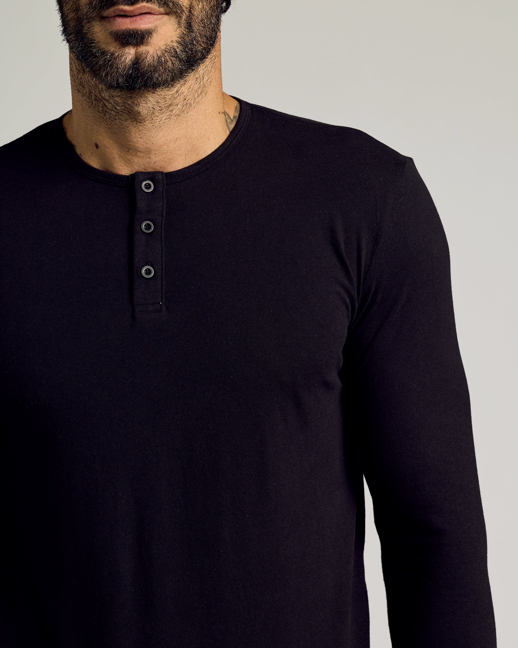 Black Tall Classic Long Sleeve Henley - Image 4
