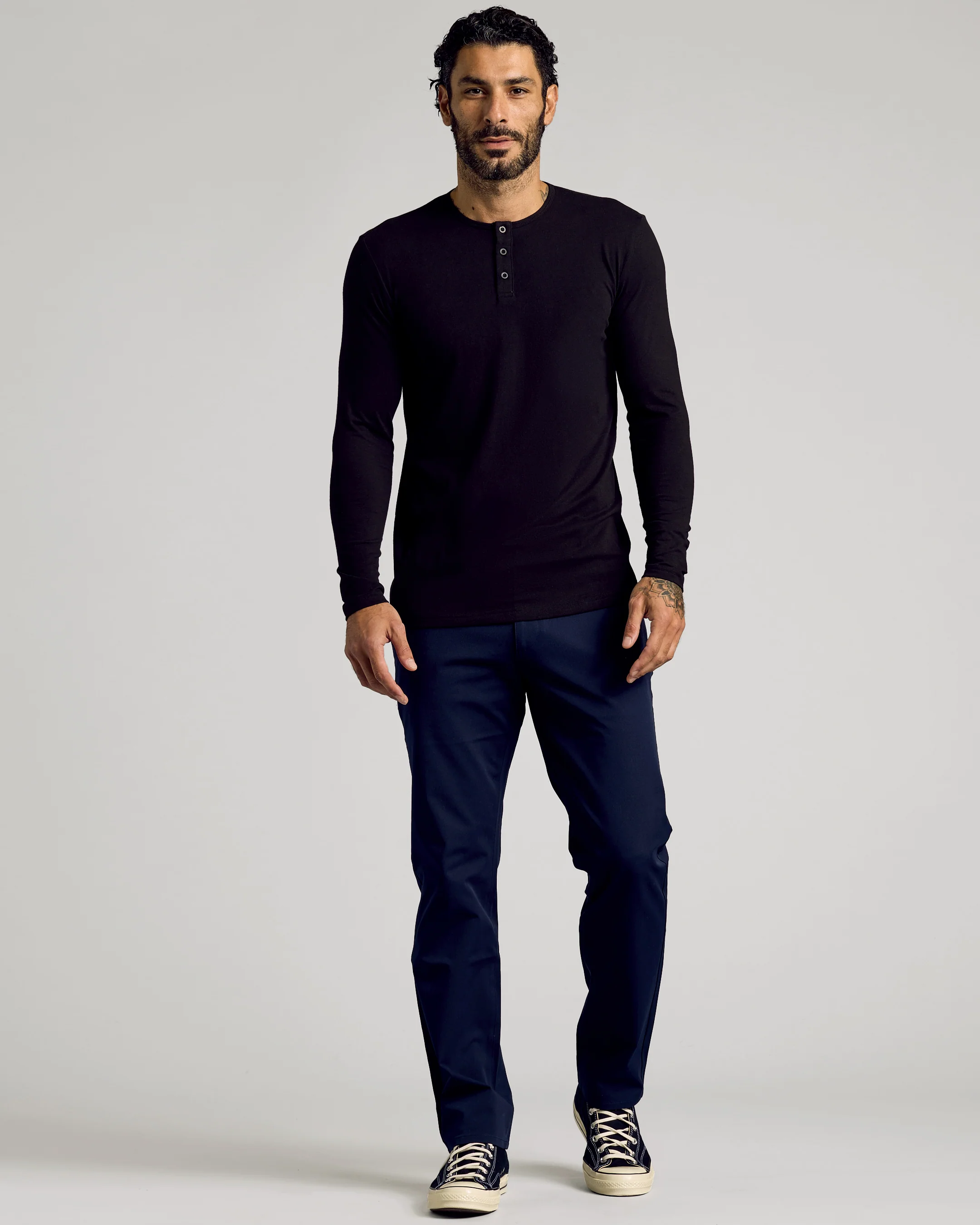 Black Tall Classic Long Sleeve Henley - Image 6