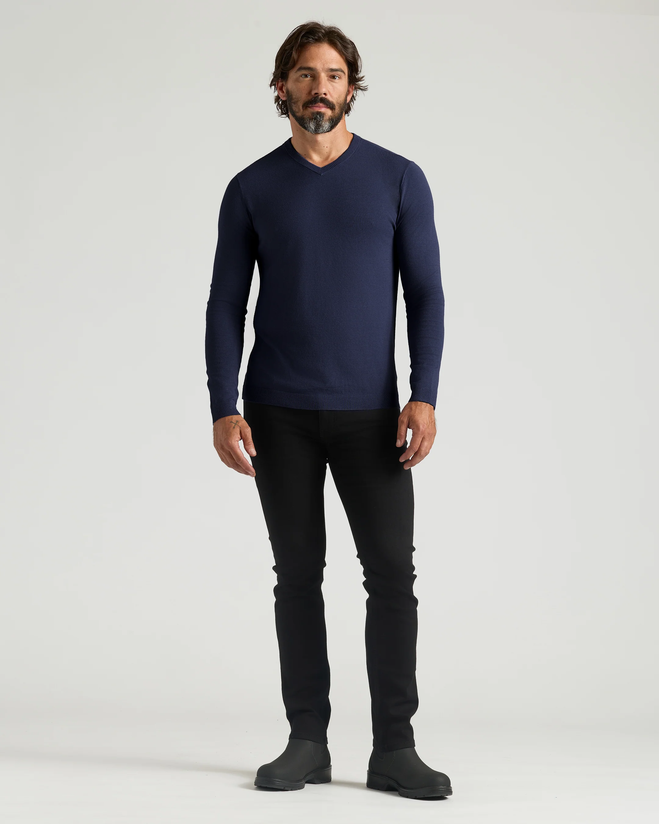 Black & Navy Dressy V-Neck Sweater 2-Pack - Image 3