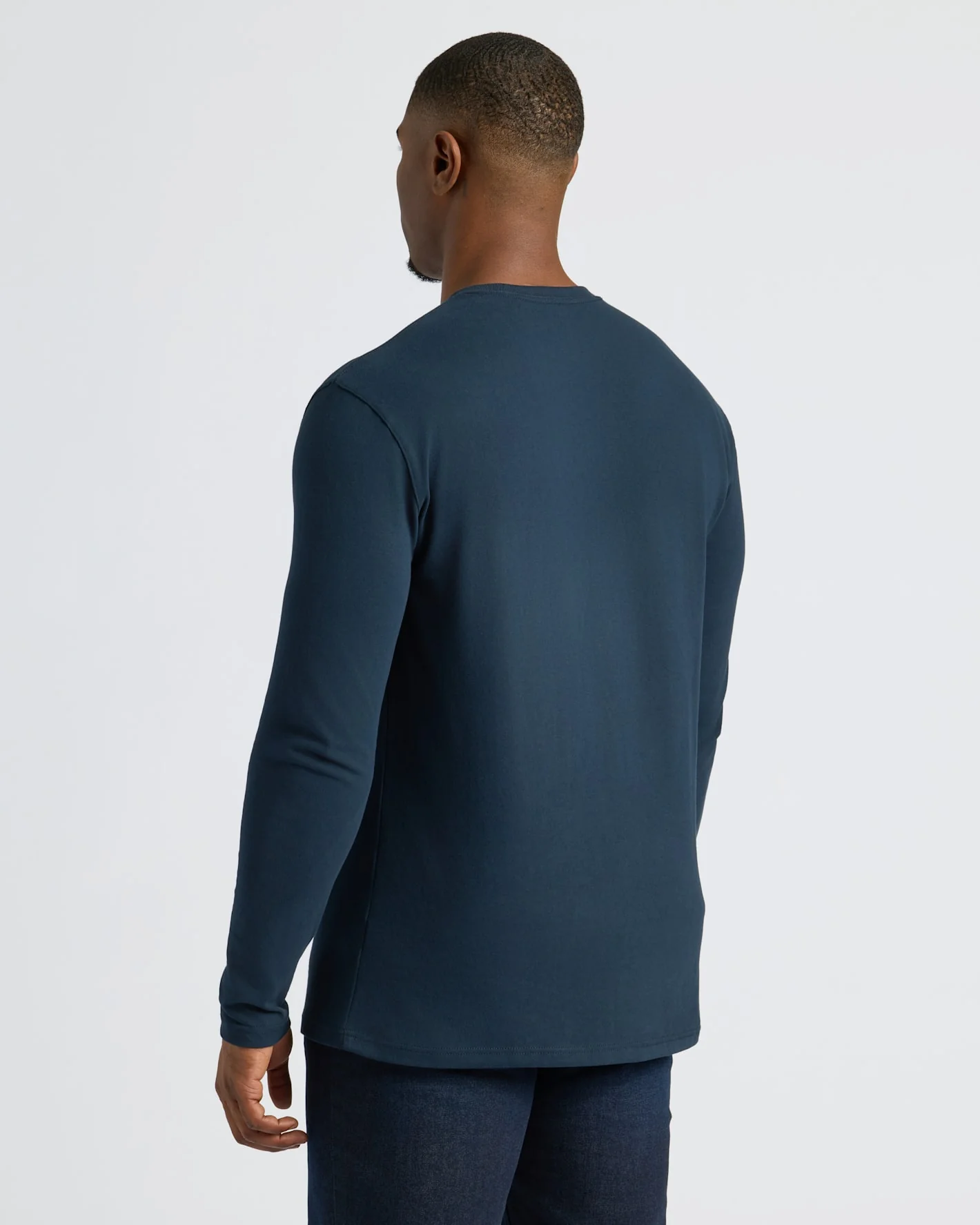 Black & Navy Tall Heavyweight Long Sleeve Pocket Crew 2-Pack - Image 3