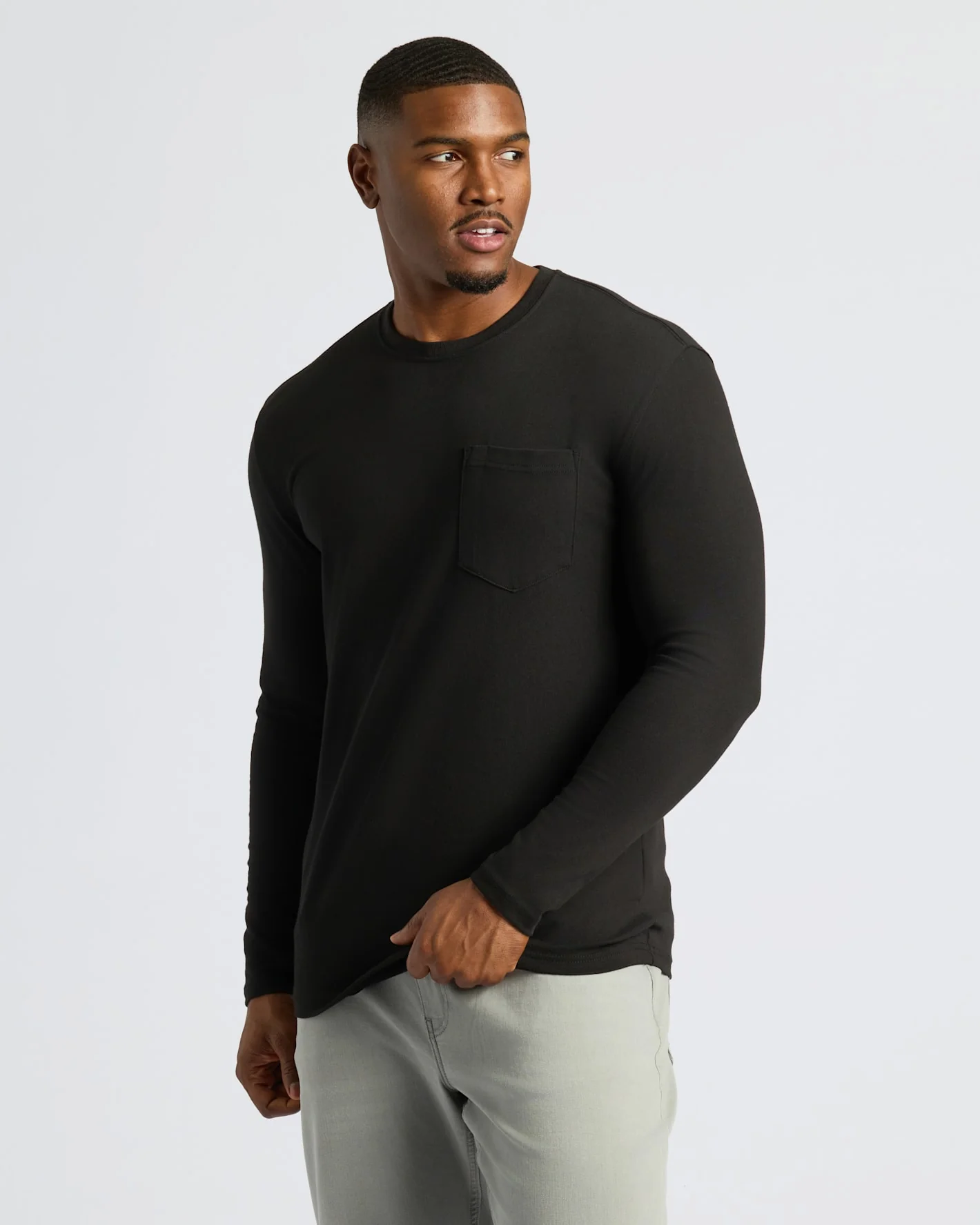 Black Tall Heavyweight Long Sleeve Pocket Crew - Image 5