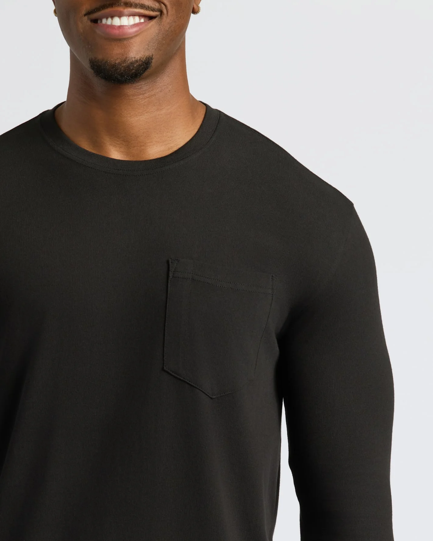 Black Tall Heavyweight Long Sleeve Pocket Crew - Image 6