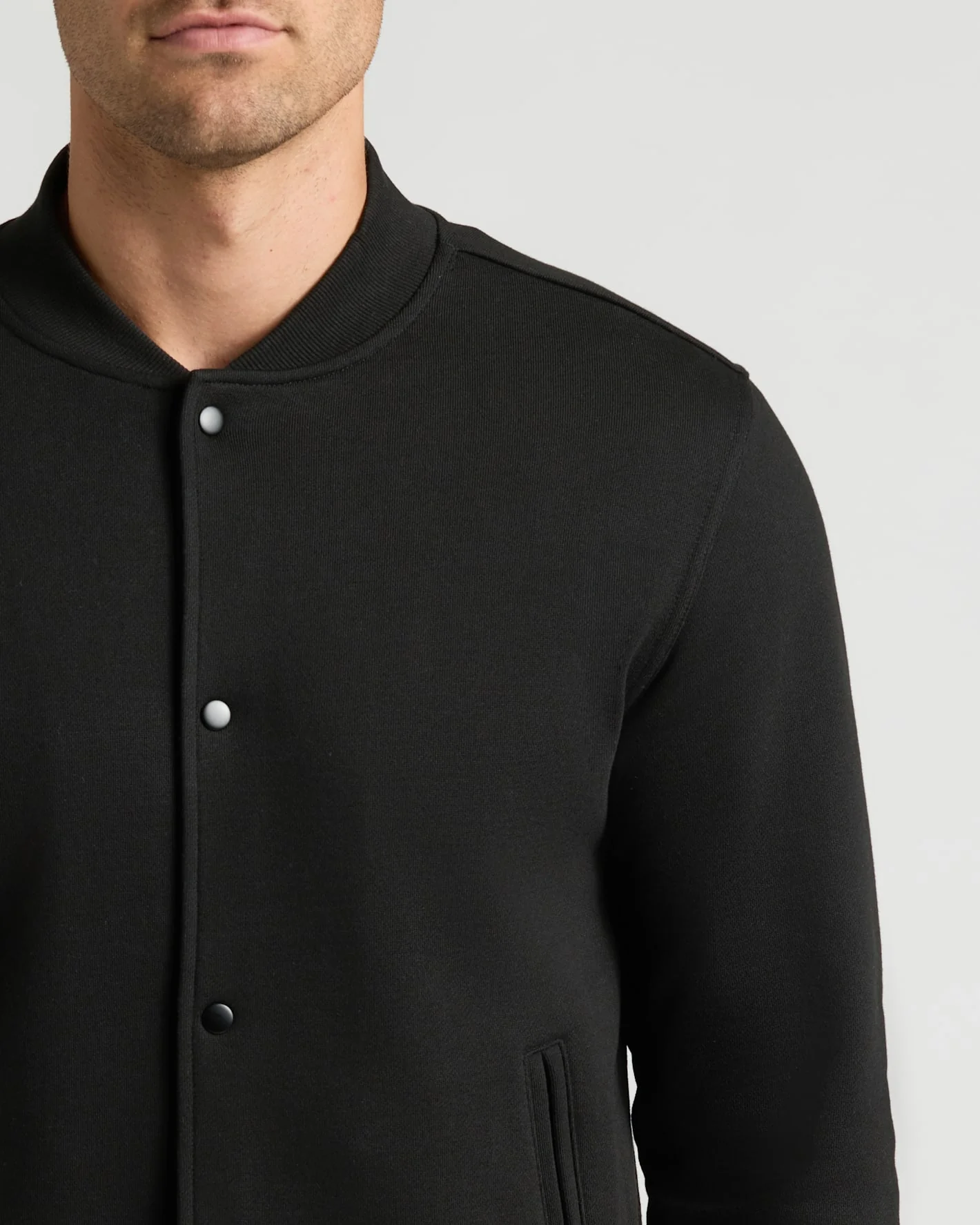 Black Fleece Bomber Jacket - Image 6