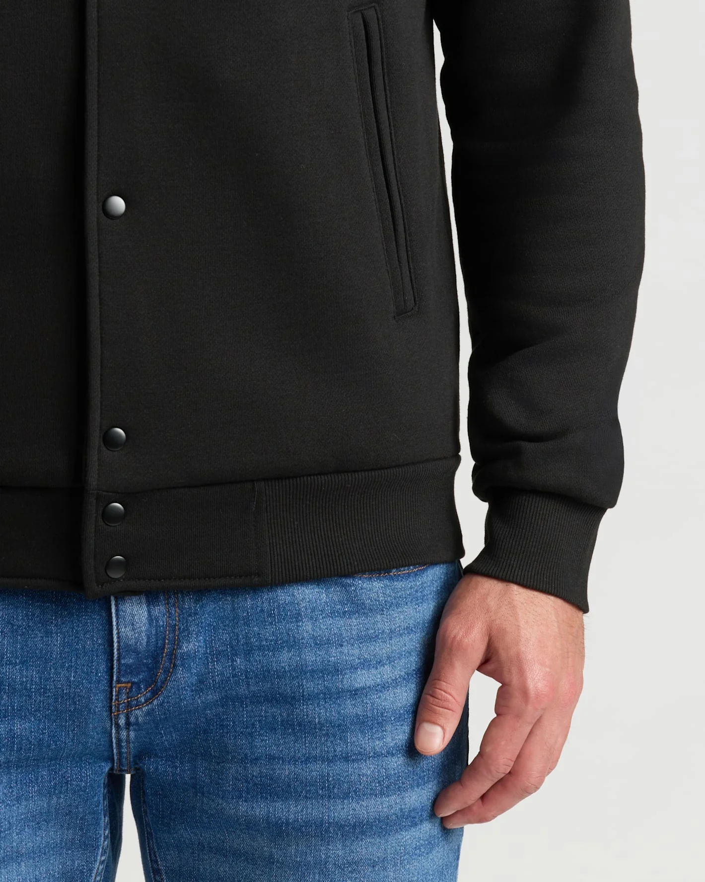 Black Fleece Bomber Jacket - Image 7
