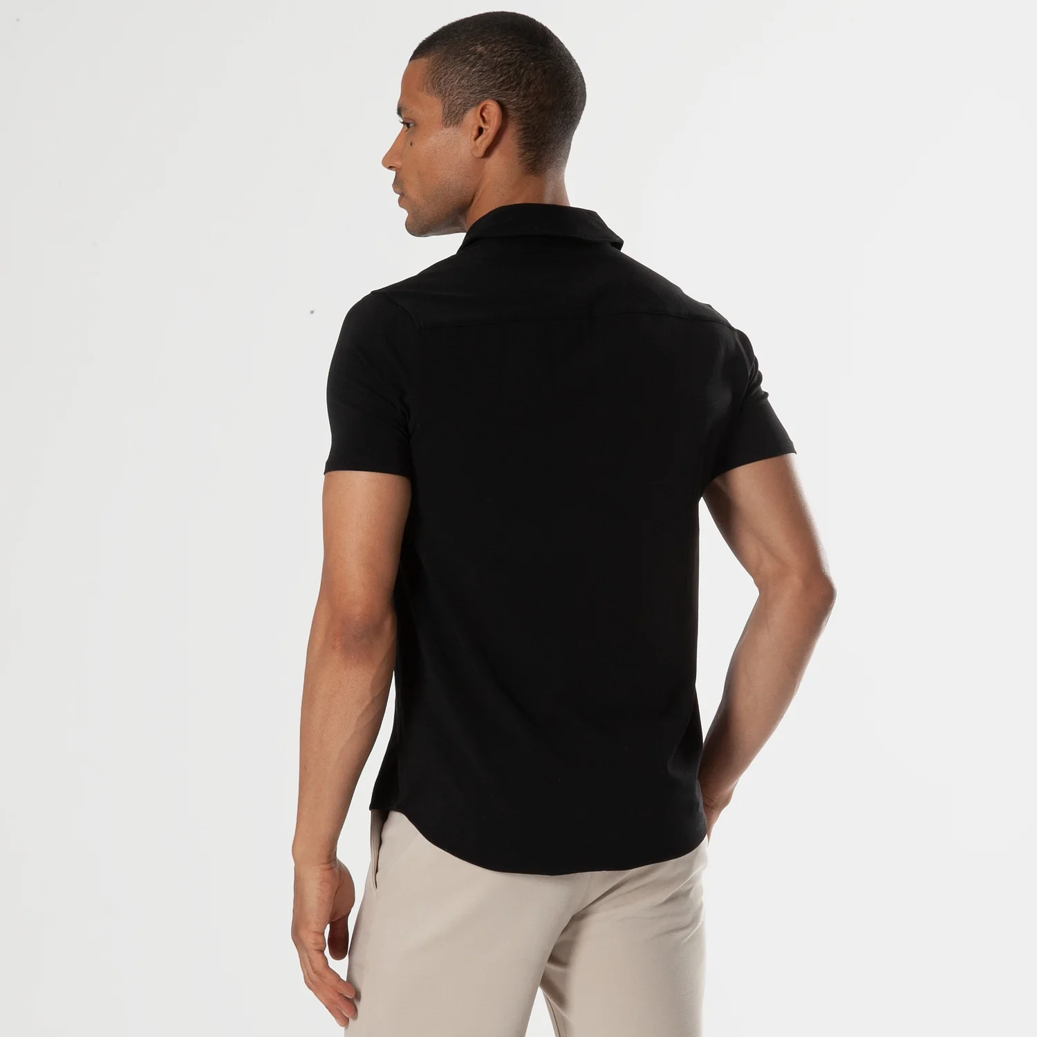 Black Short Sleeve Knit Shirt - Image 3