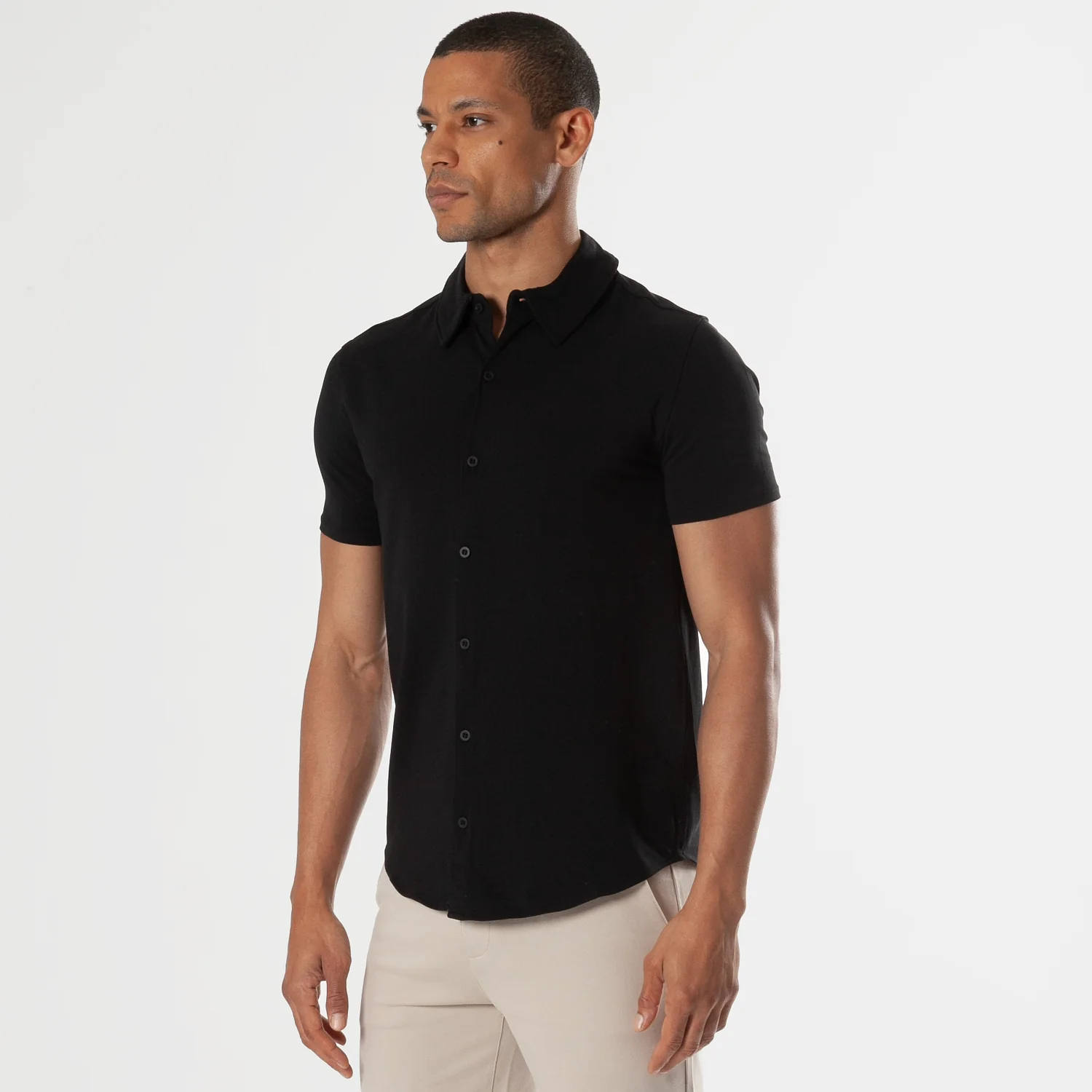 Black Short Sleeve Knit Shirt - Image 4