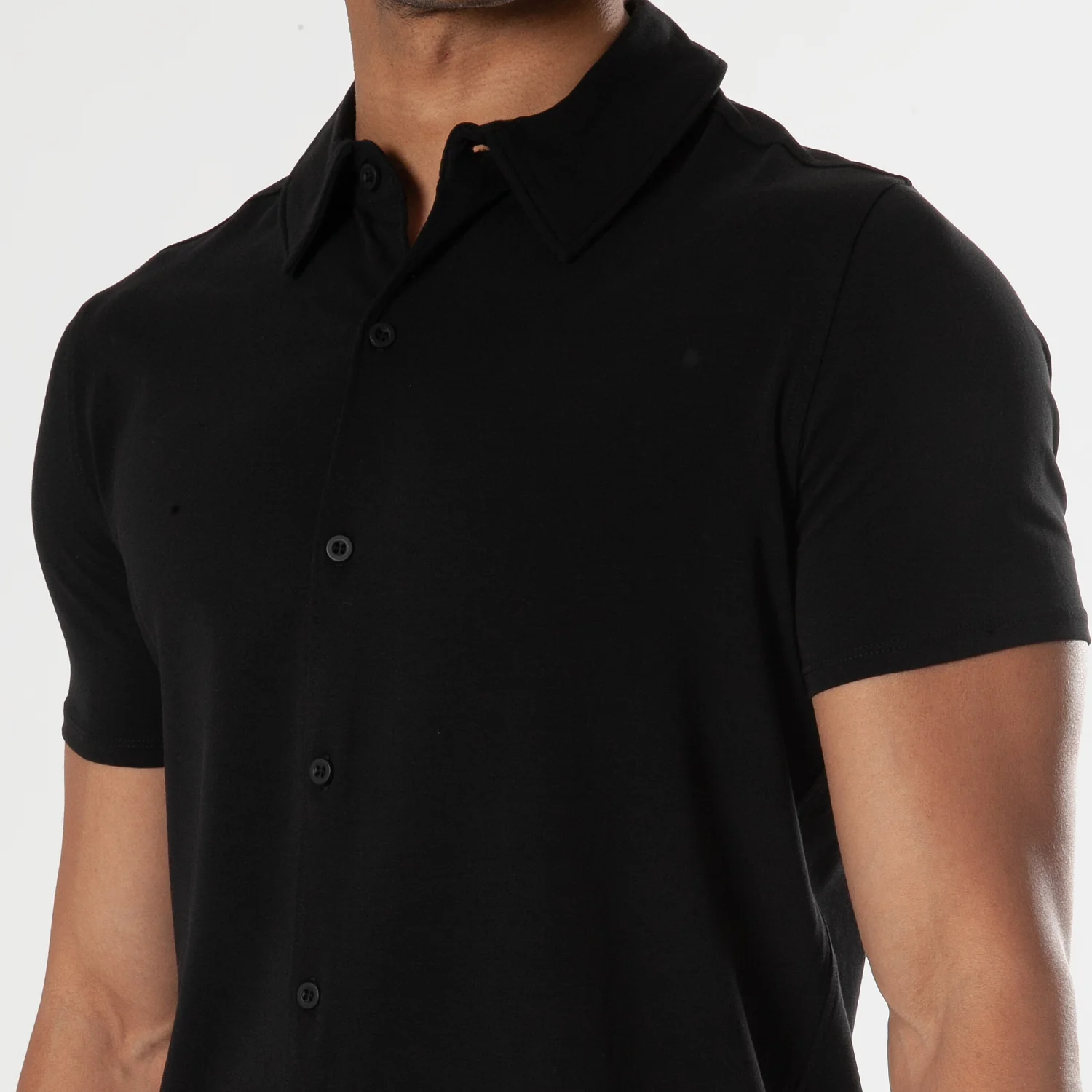 Black Short Sleeve Knit Shirt - Image 6