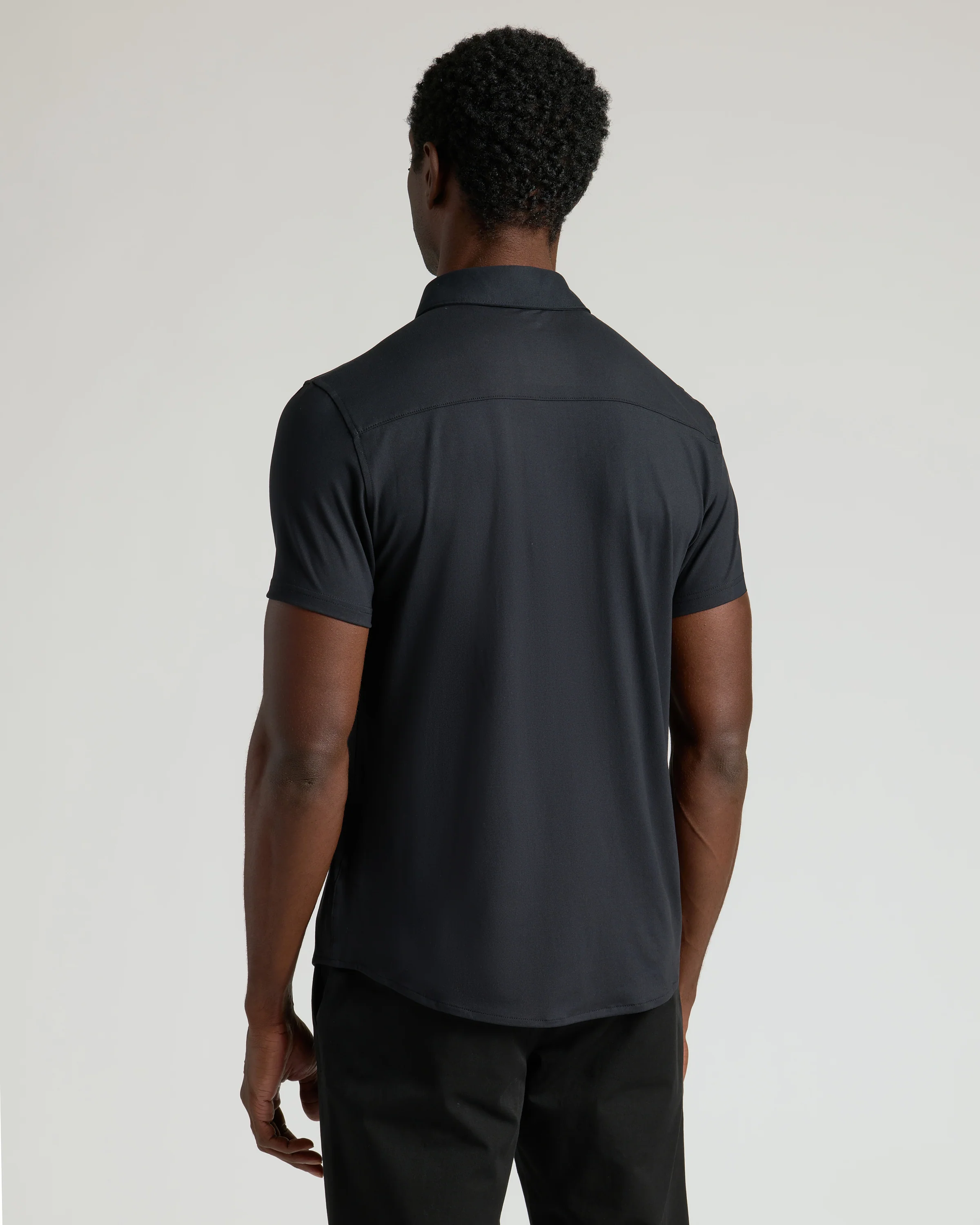 Black Short Sleeve Comfort Knit Shirt - Image 3