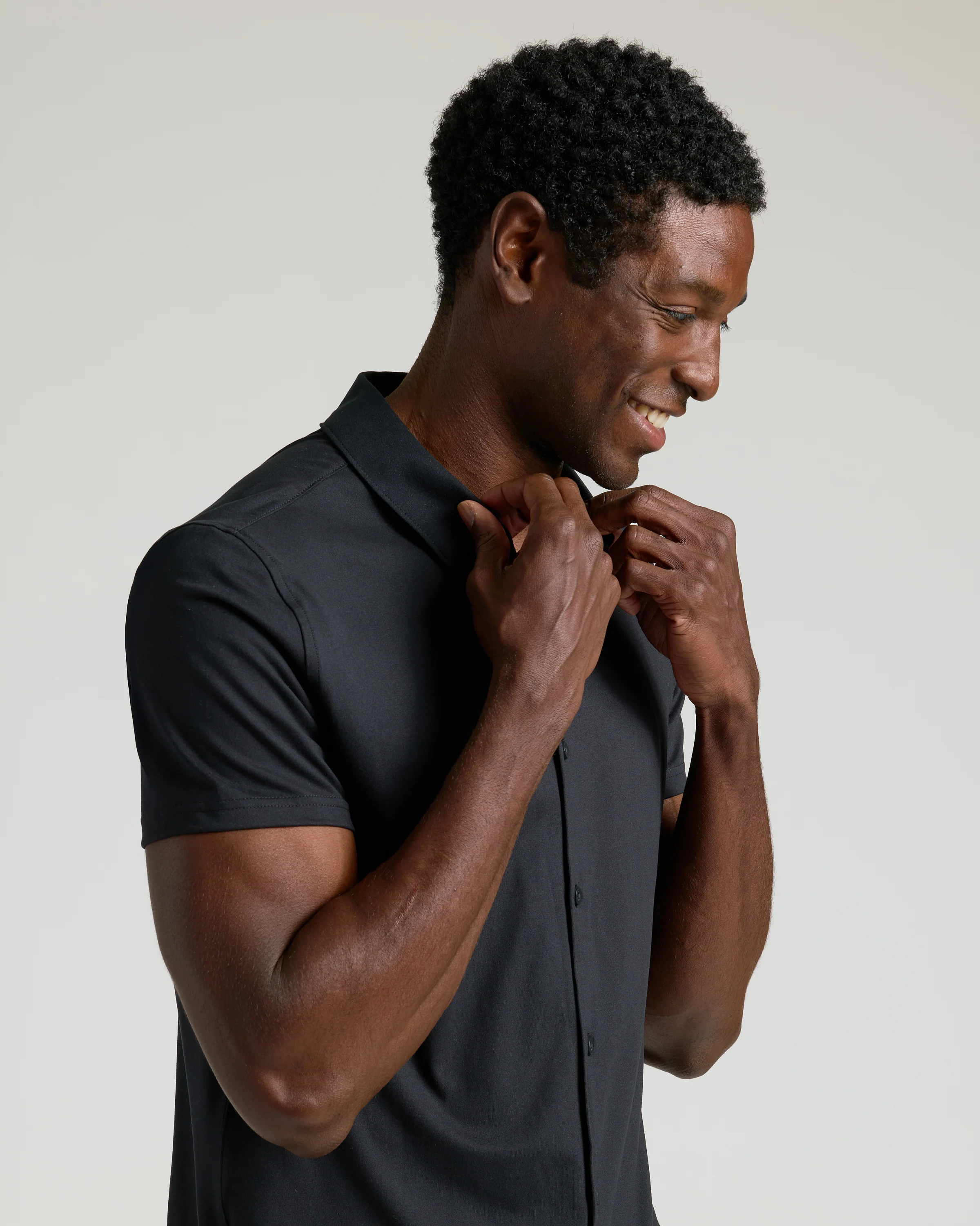 Black Short Sleeve Comfort Knit Shirt - Image 5