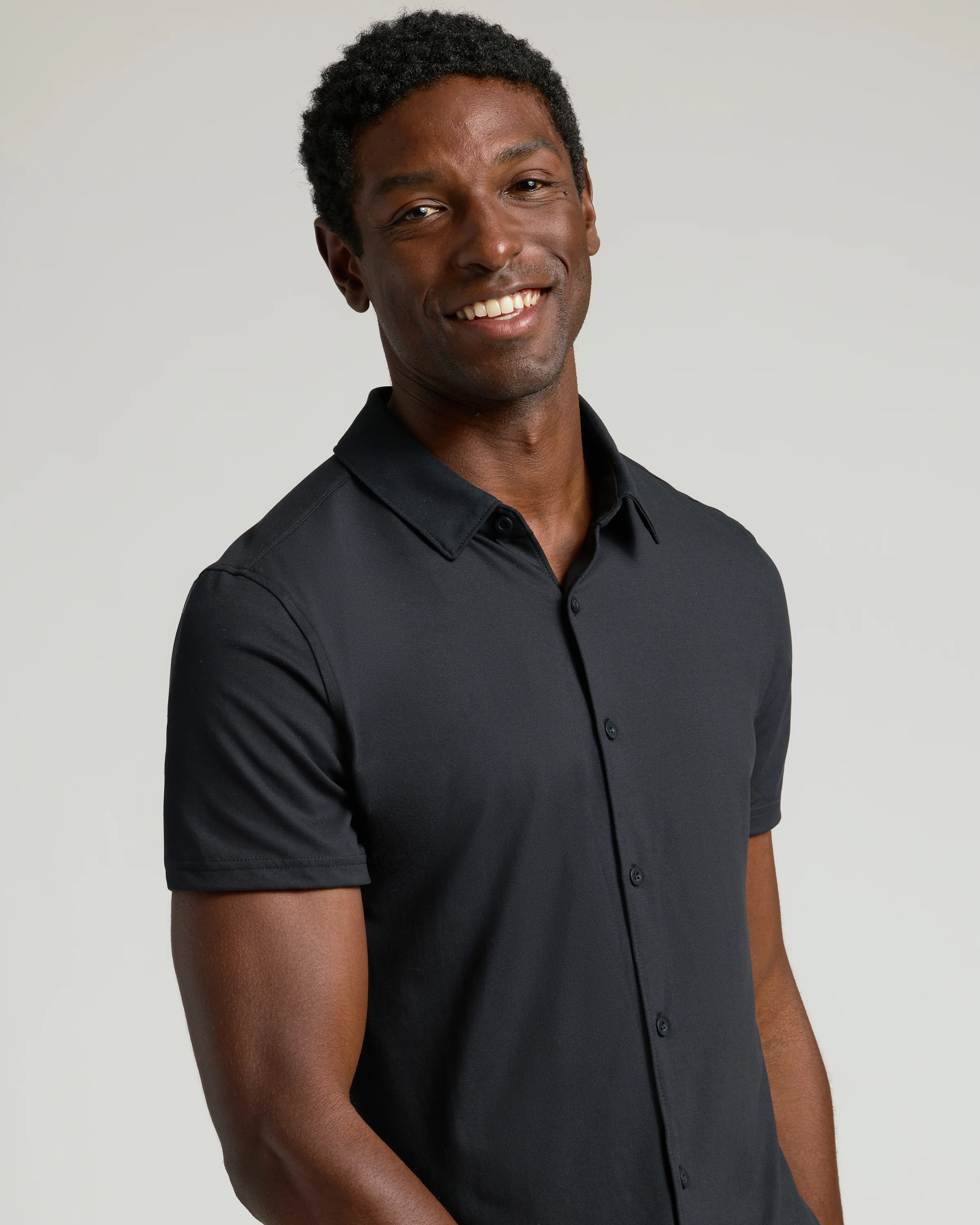 Black Short Sleeve Comfort Knit Shirt - Image 6