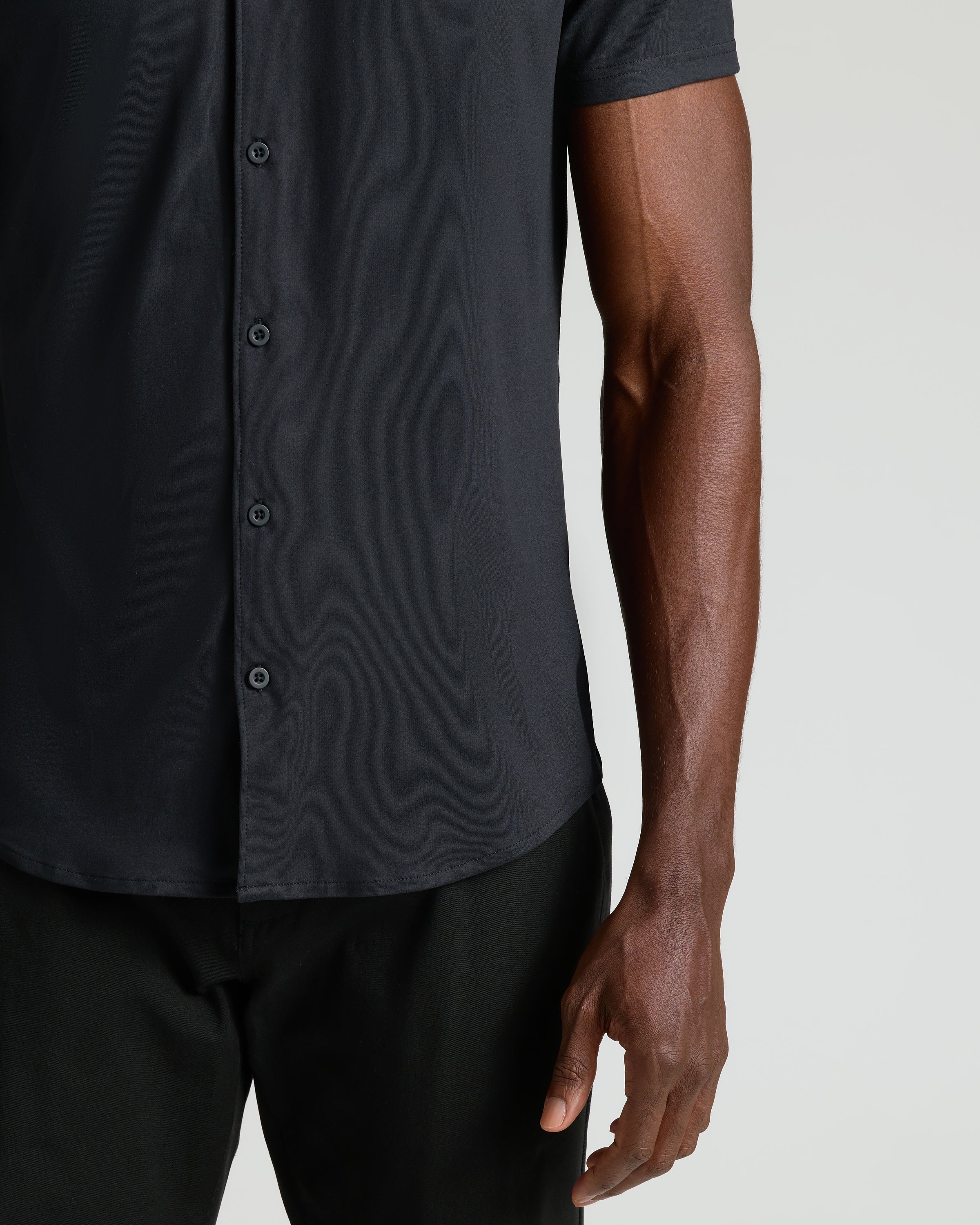Black Short Sleeve Comfort Knit Shirt - Image 8