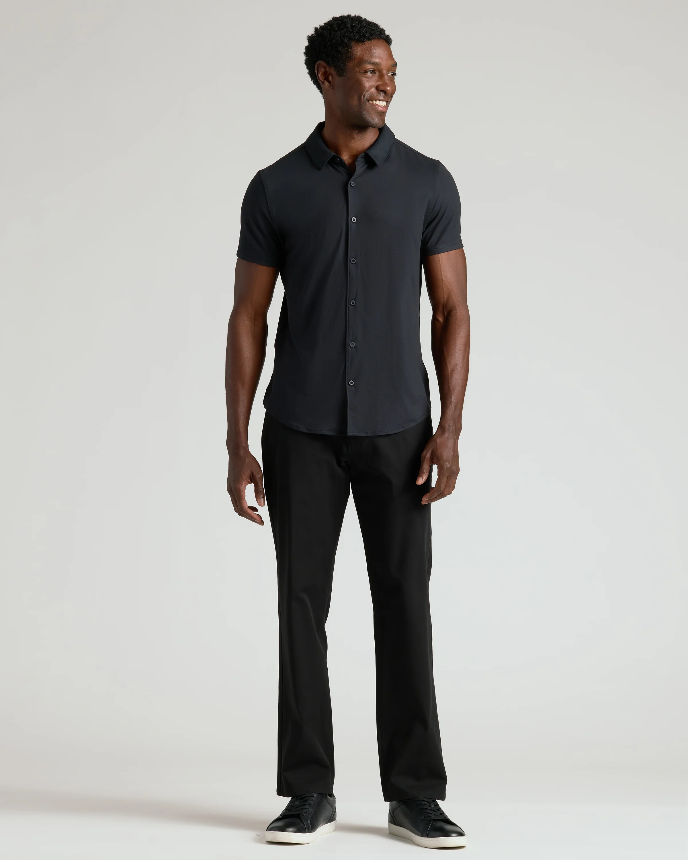 Black Short Sleeve Comfort Knit Shirt - Image 9