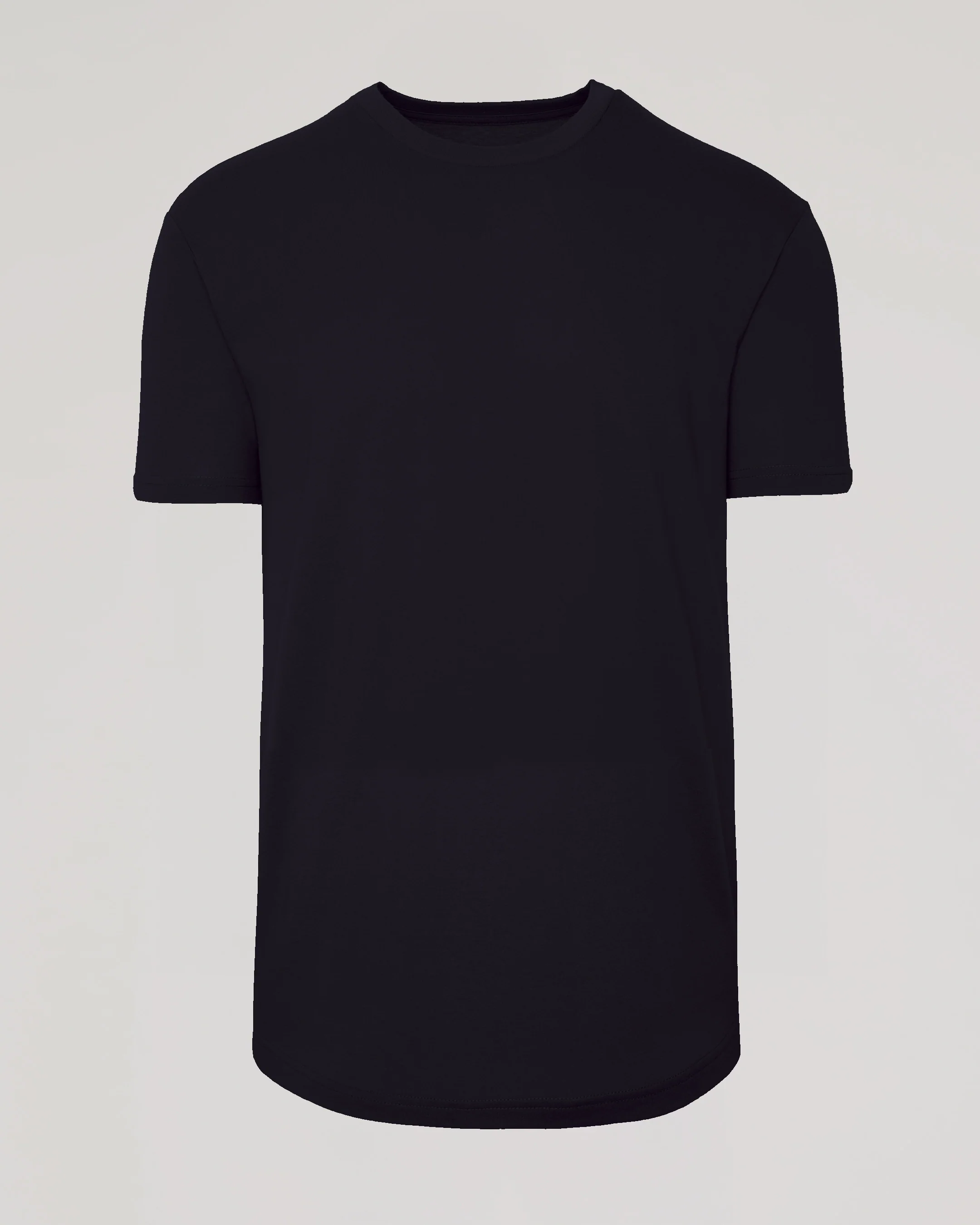 Black Curved Hem Classic Crew Neck - Image 2