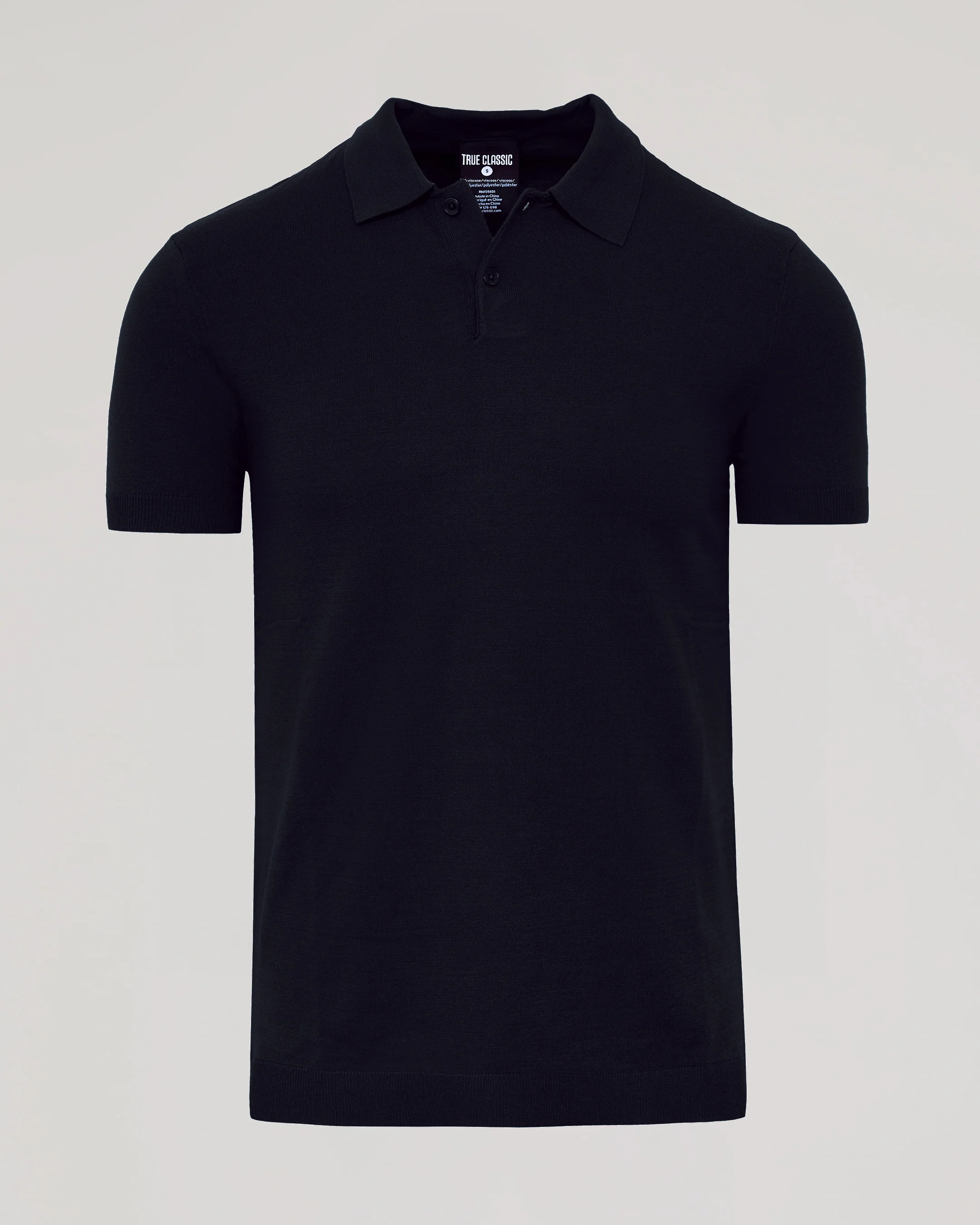 Black Short Sleeve Sweater Polo - Image 2