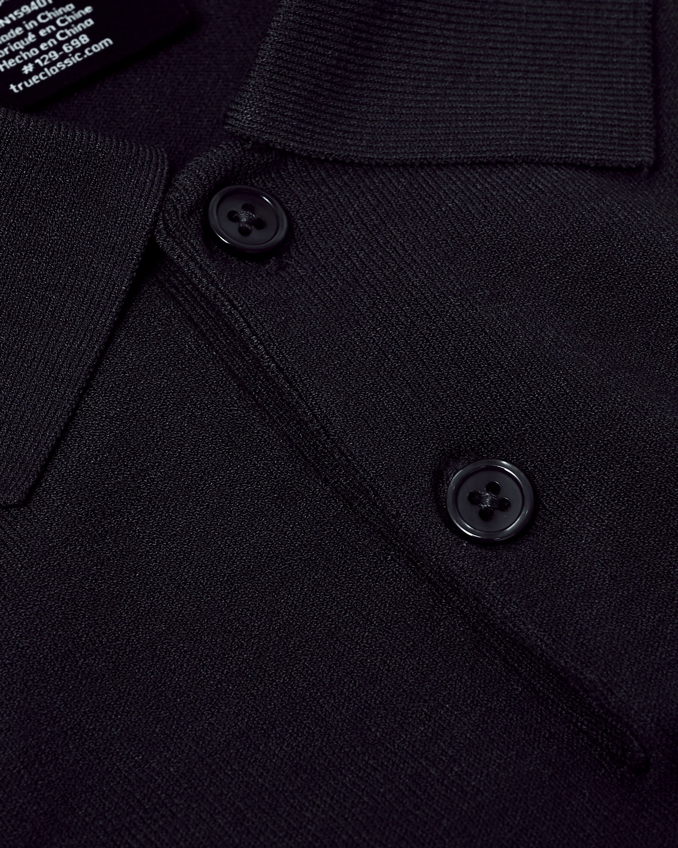 Black Short Sleeve Sweater Polo - Image 8