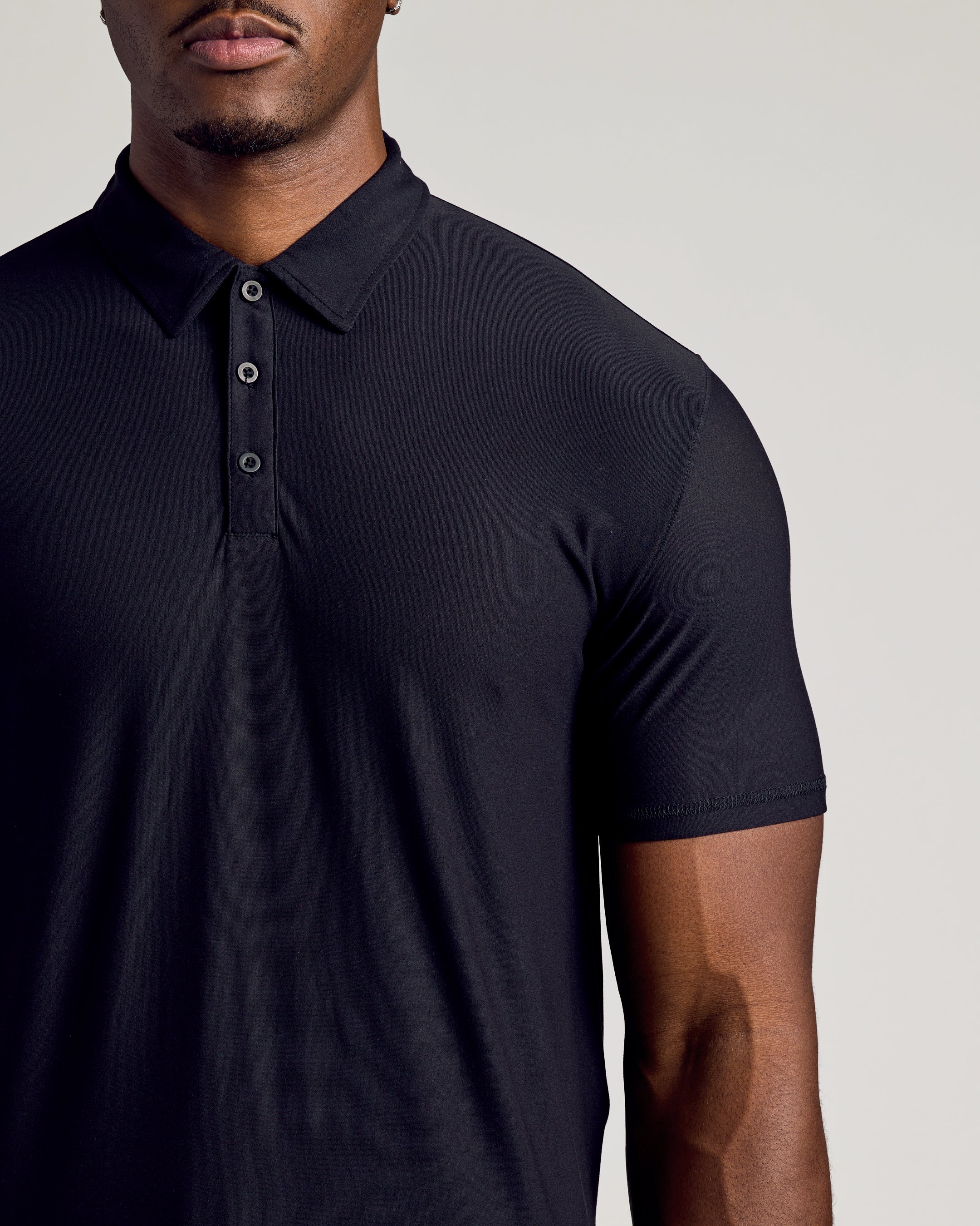 Black Short Sleeve Tall Active Polo - Image 4