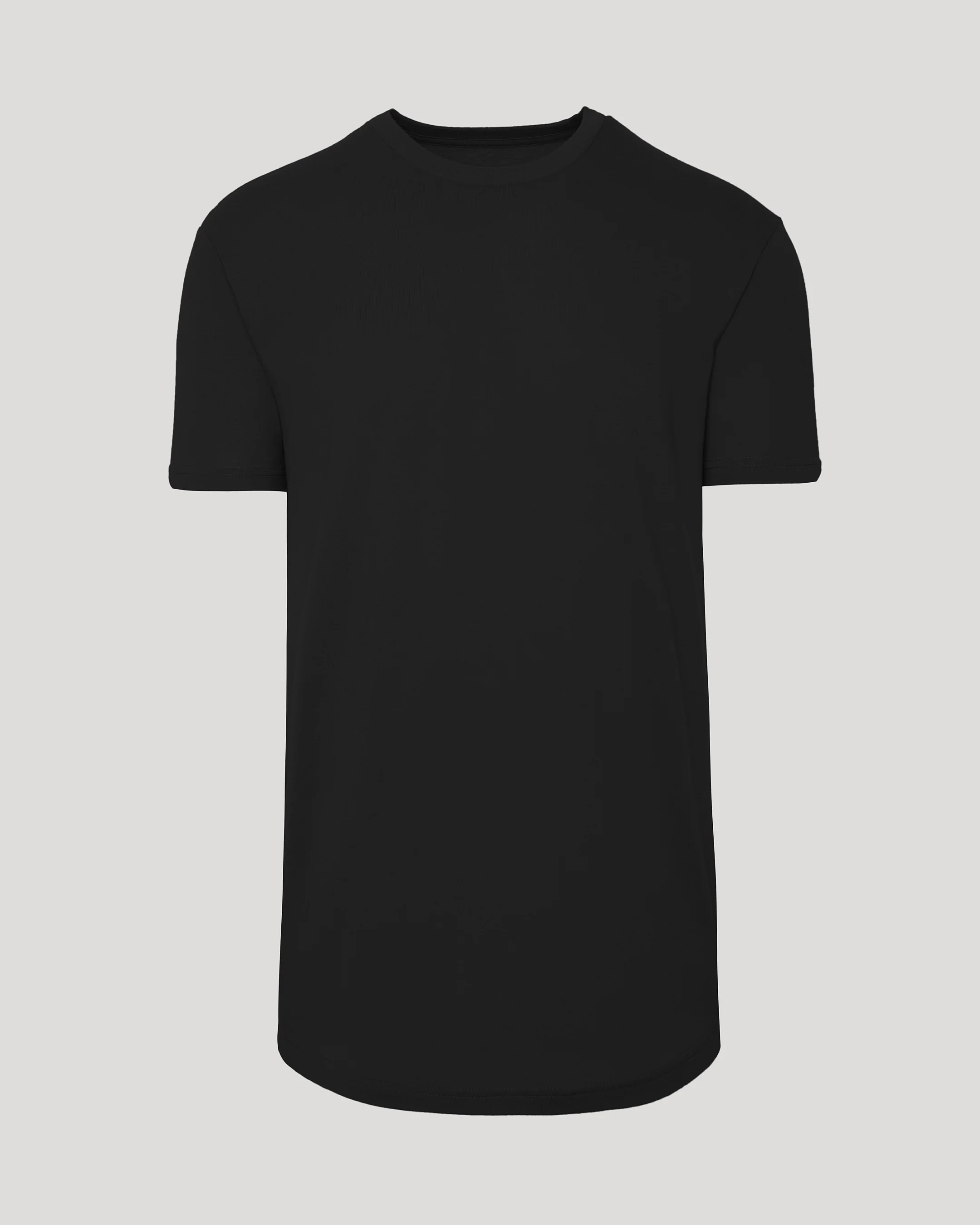 Black Short Sleeve Tall Curved Hem Crew - Image 2
