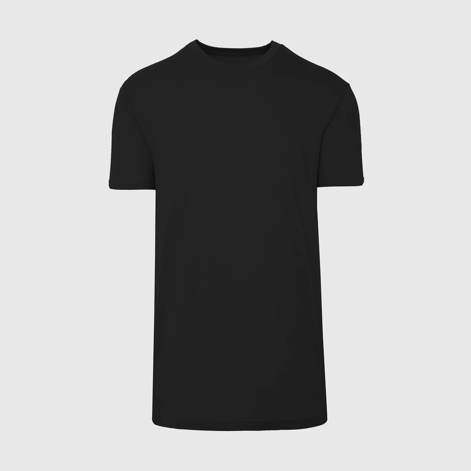 Black Tall Straight Hem Crew Neck T-Shirt - Image 2