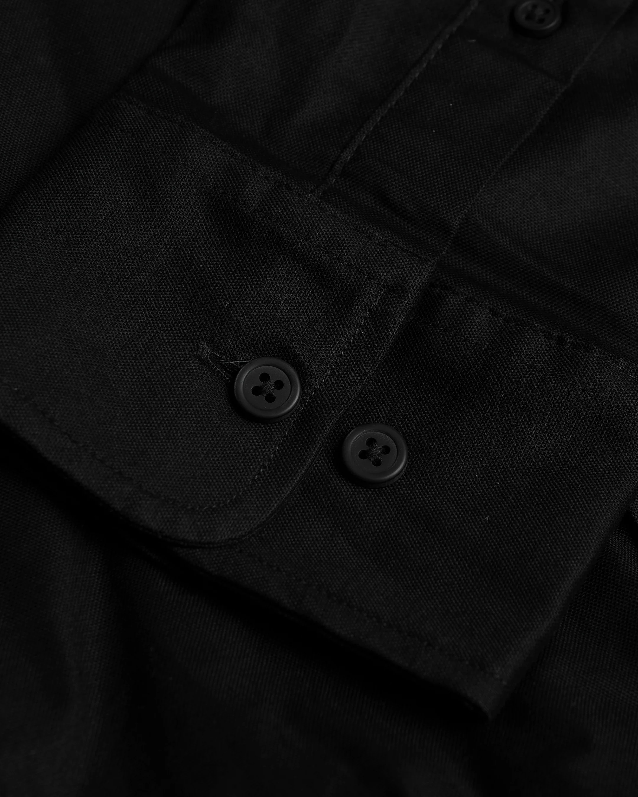Black Stretch Oxford Long Sleeve Shirt - Image 6