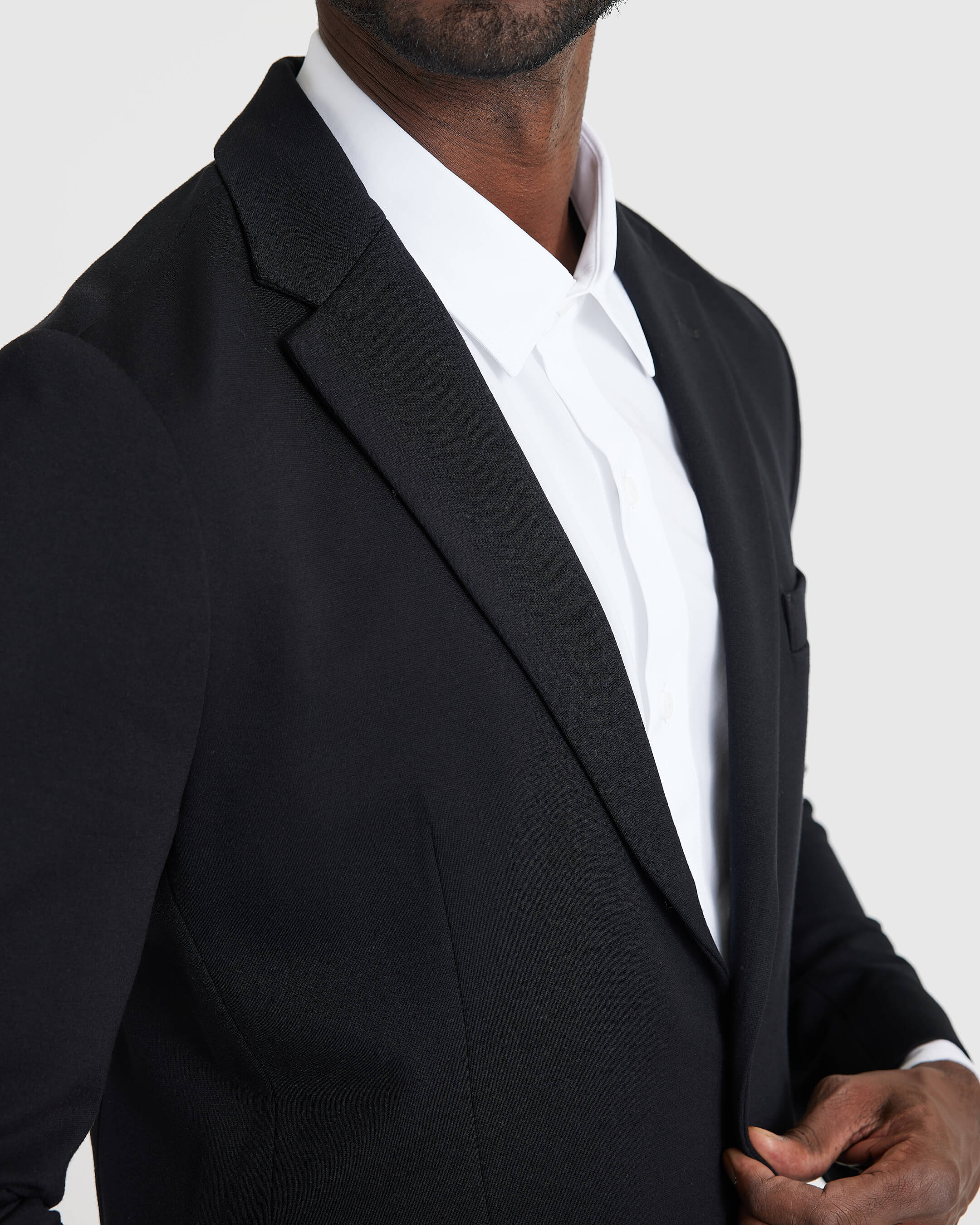 Black Comfort Knit Blazer - Image 7