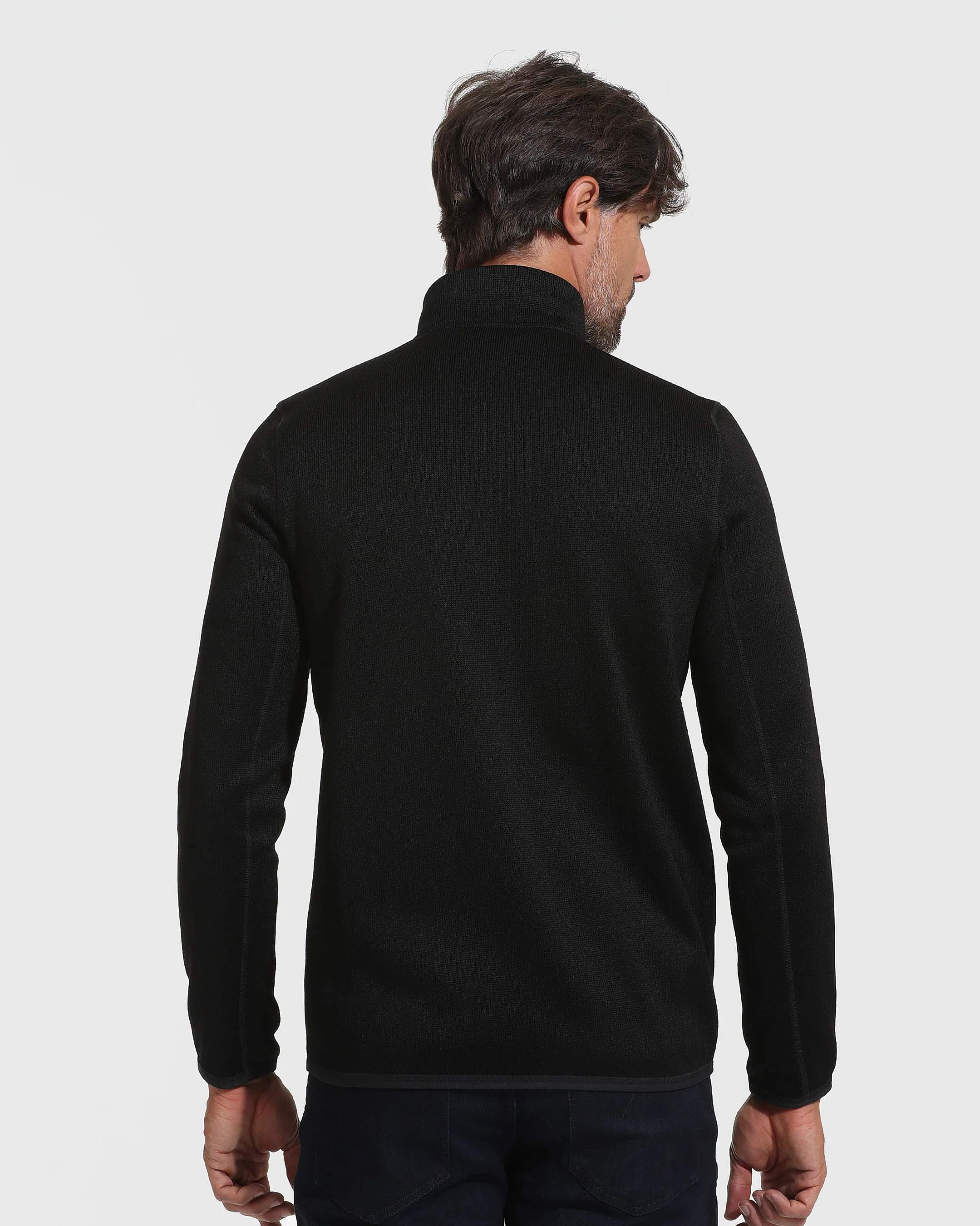 Black Sweater Fleece Jacket - Image 4