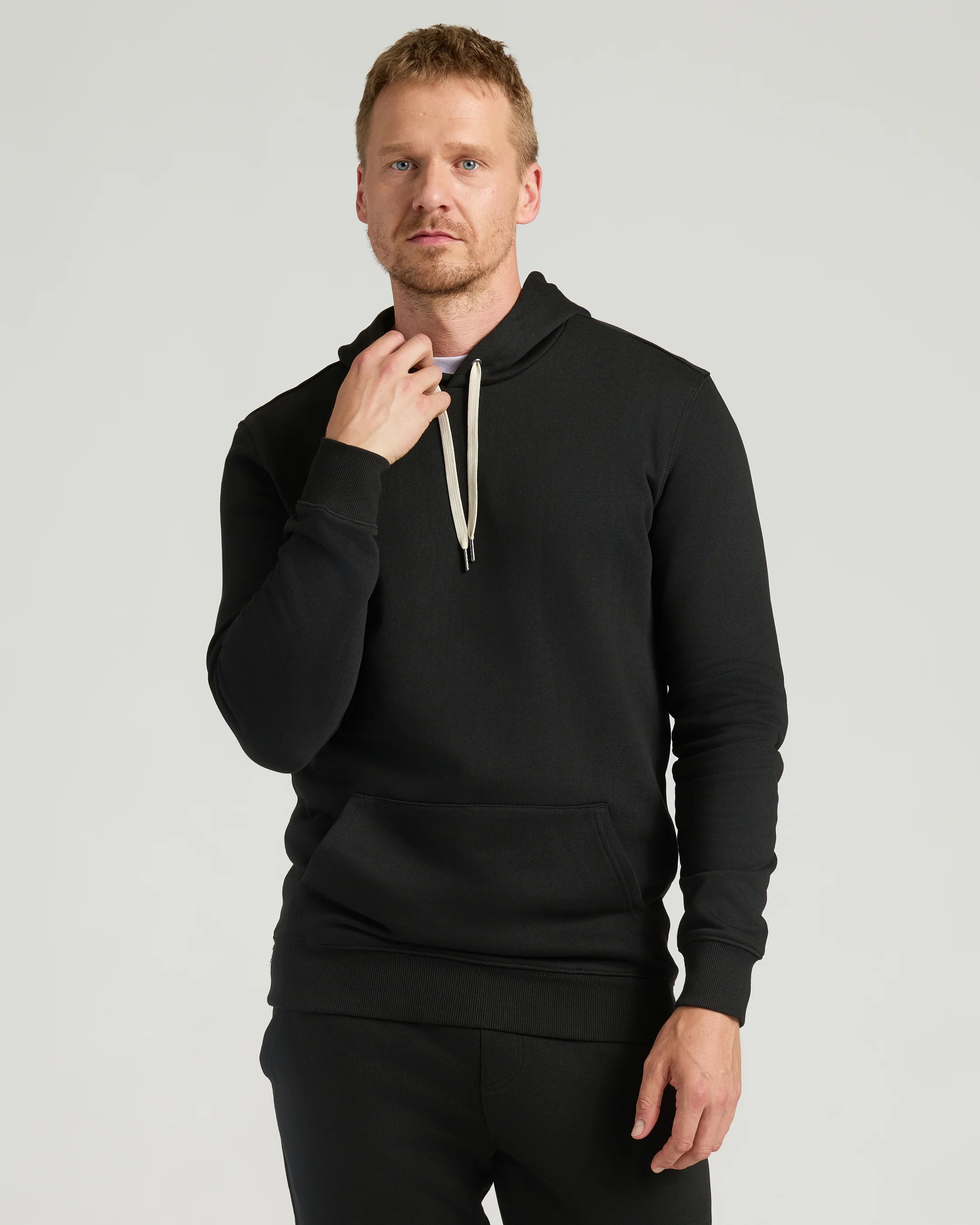 Black Tall Fleece French Terry Pullover Hoodie - Image 5
